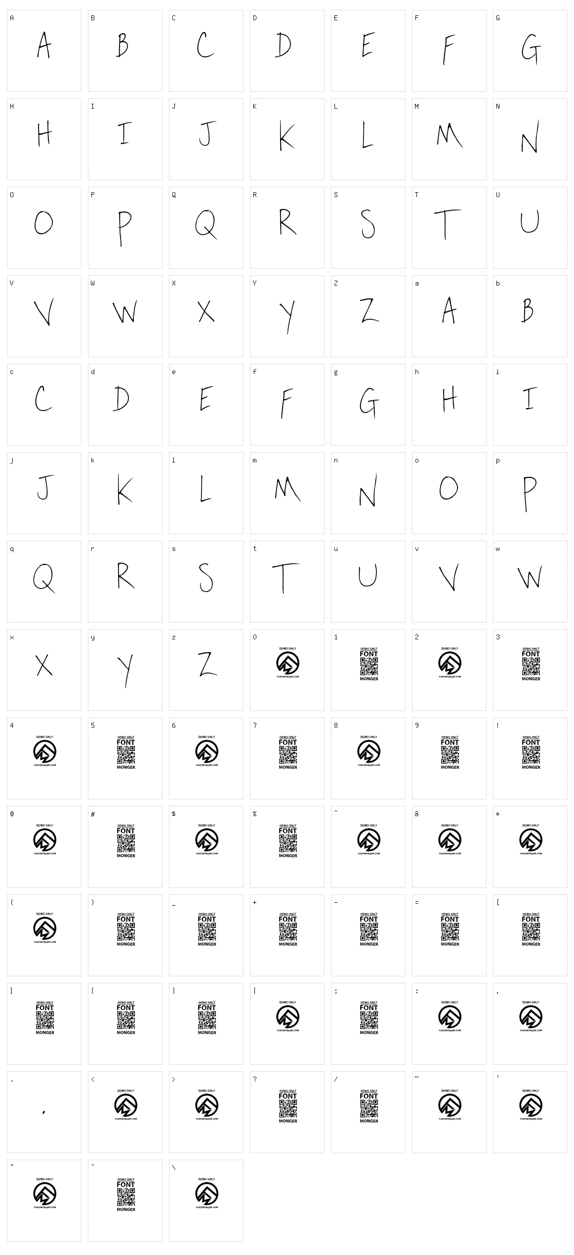 Oak Lawn Character Set