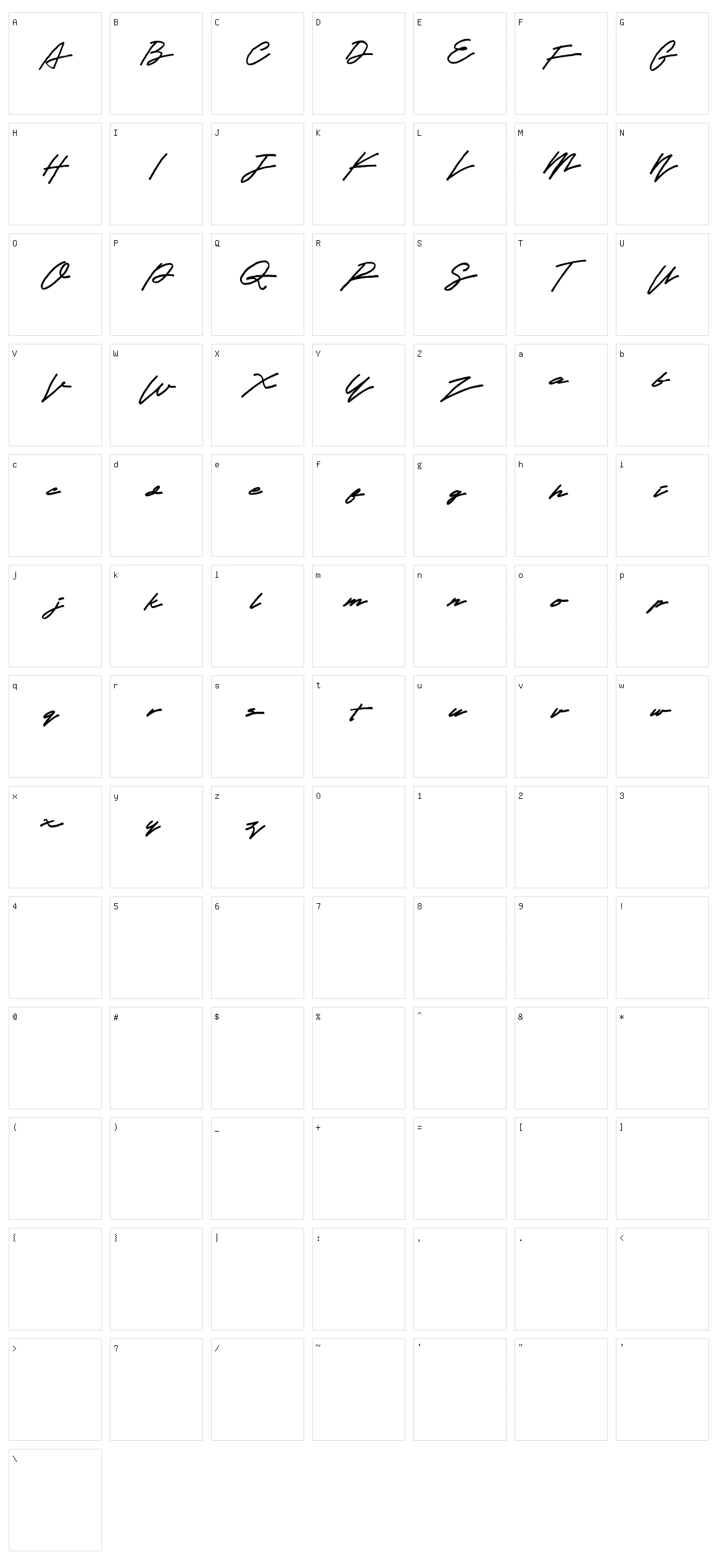 Obey Signature Character Set