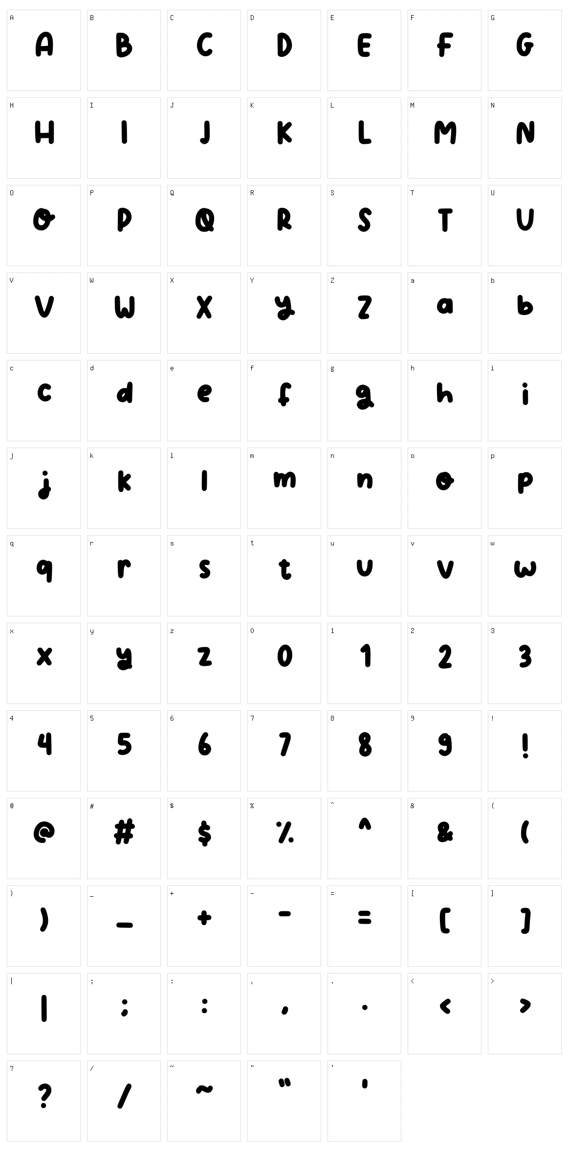 Obliviate Character Set