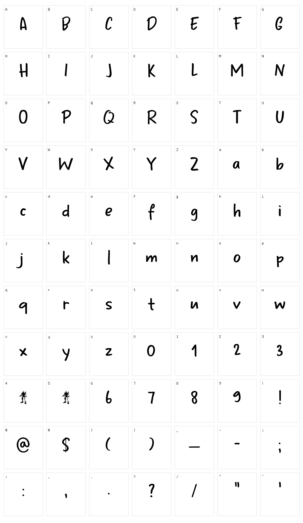 Odaiba Script Character Set