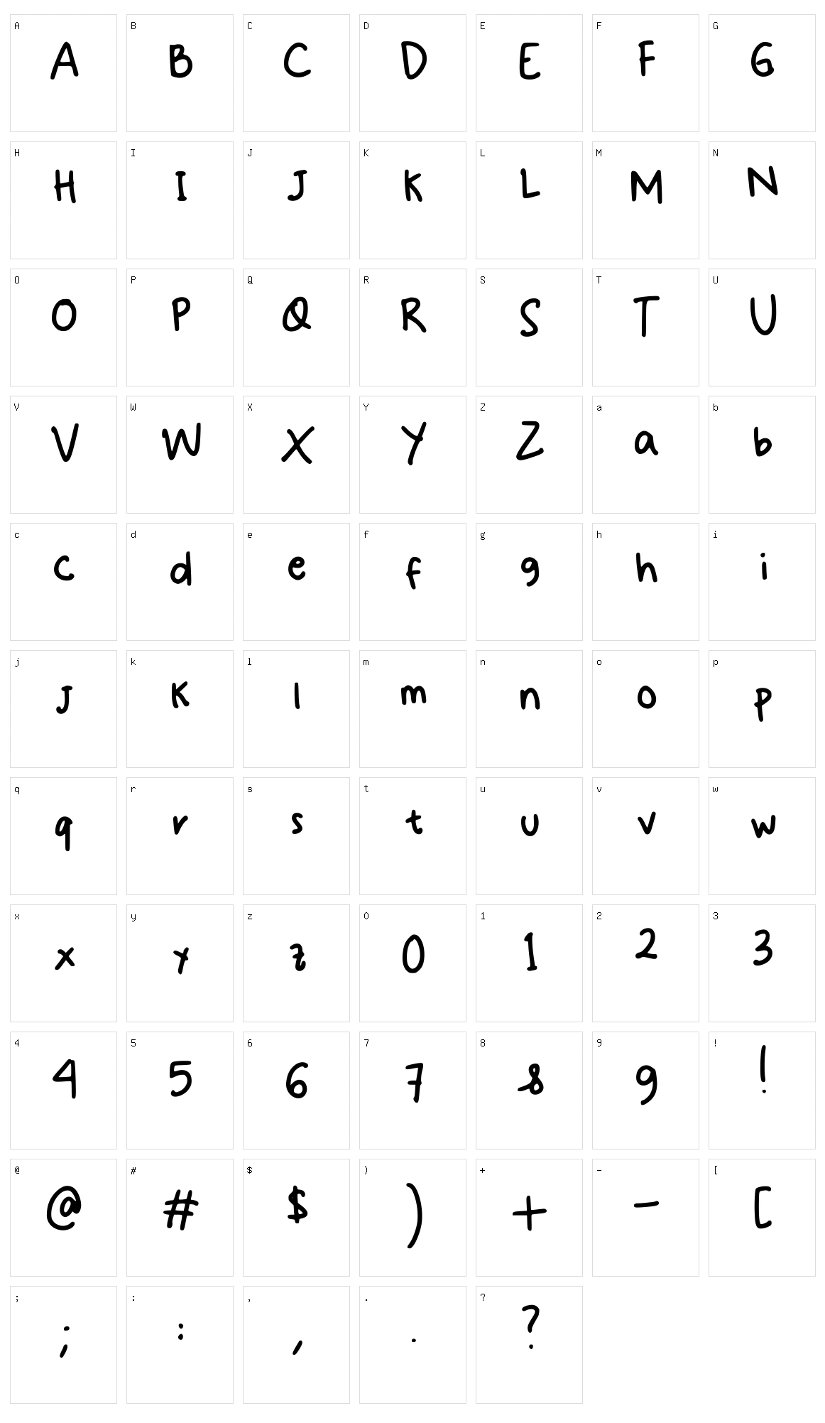Odeng Character Set