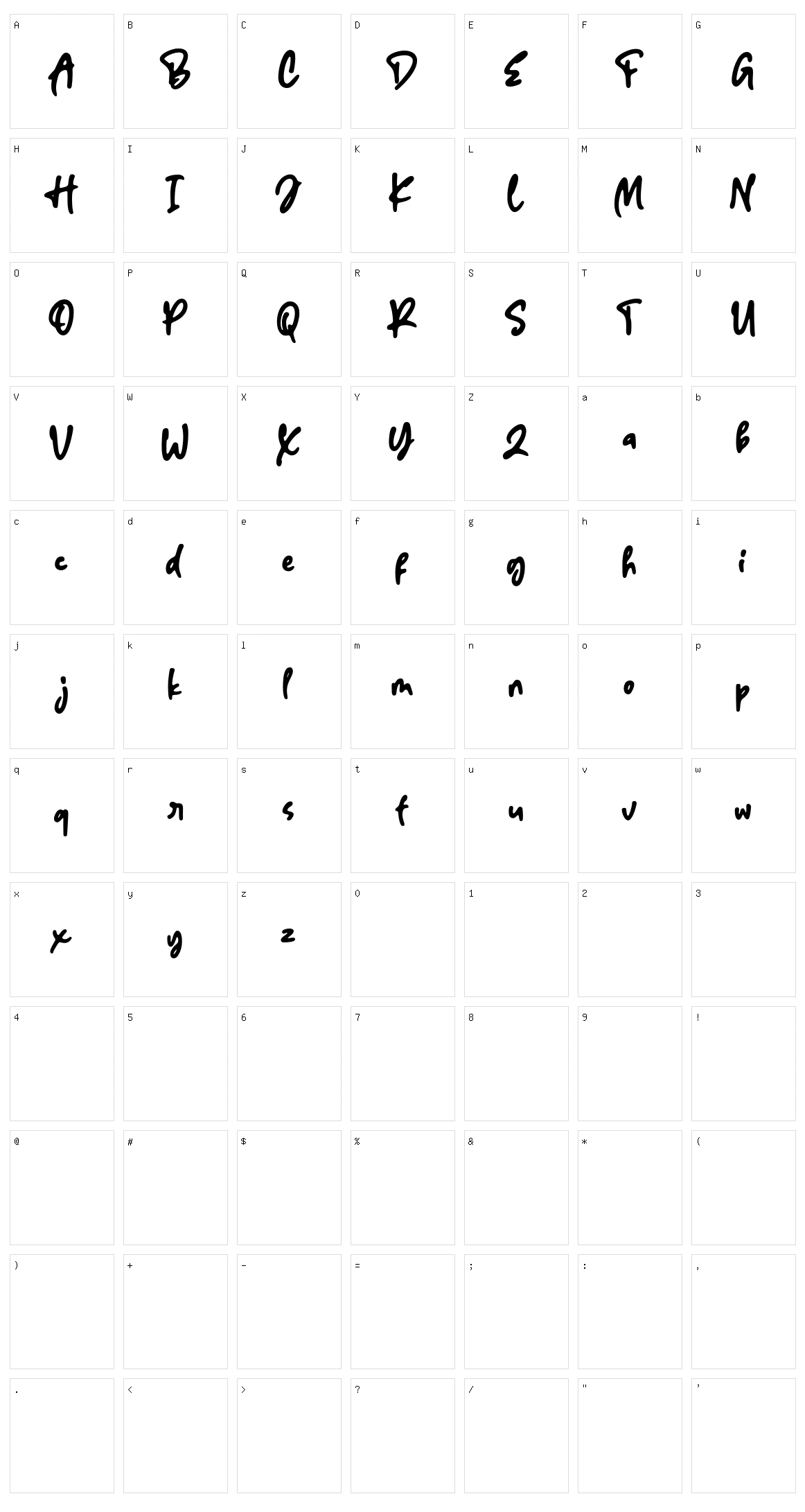 Odesty Character Set