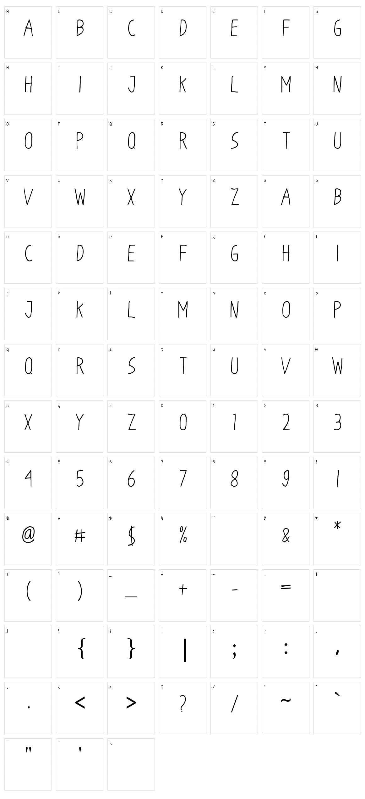 Odum Odum Character Set