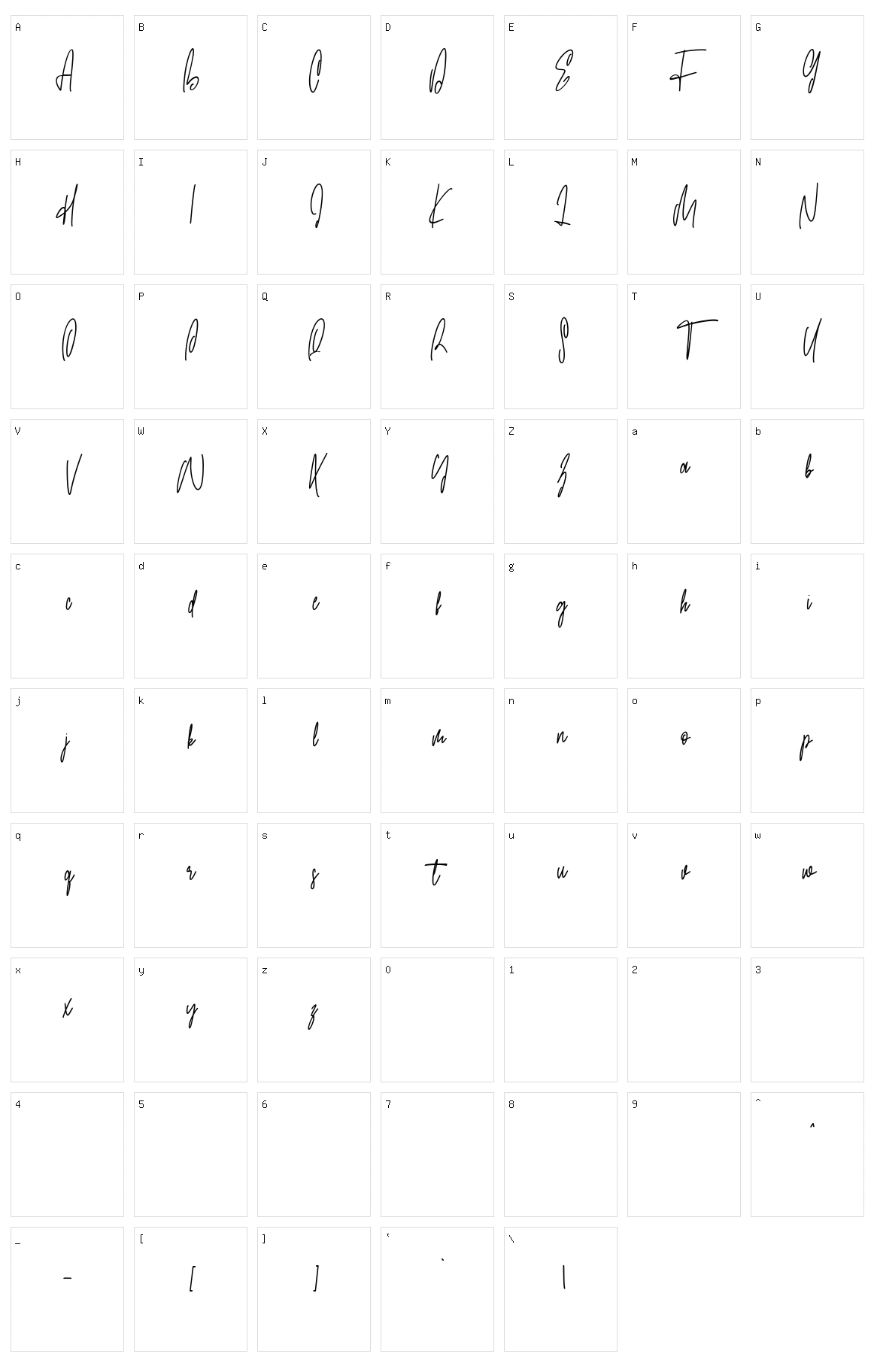 Olgoods Character Set