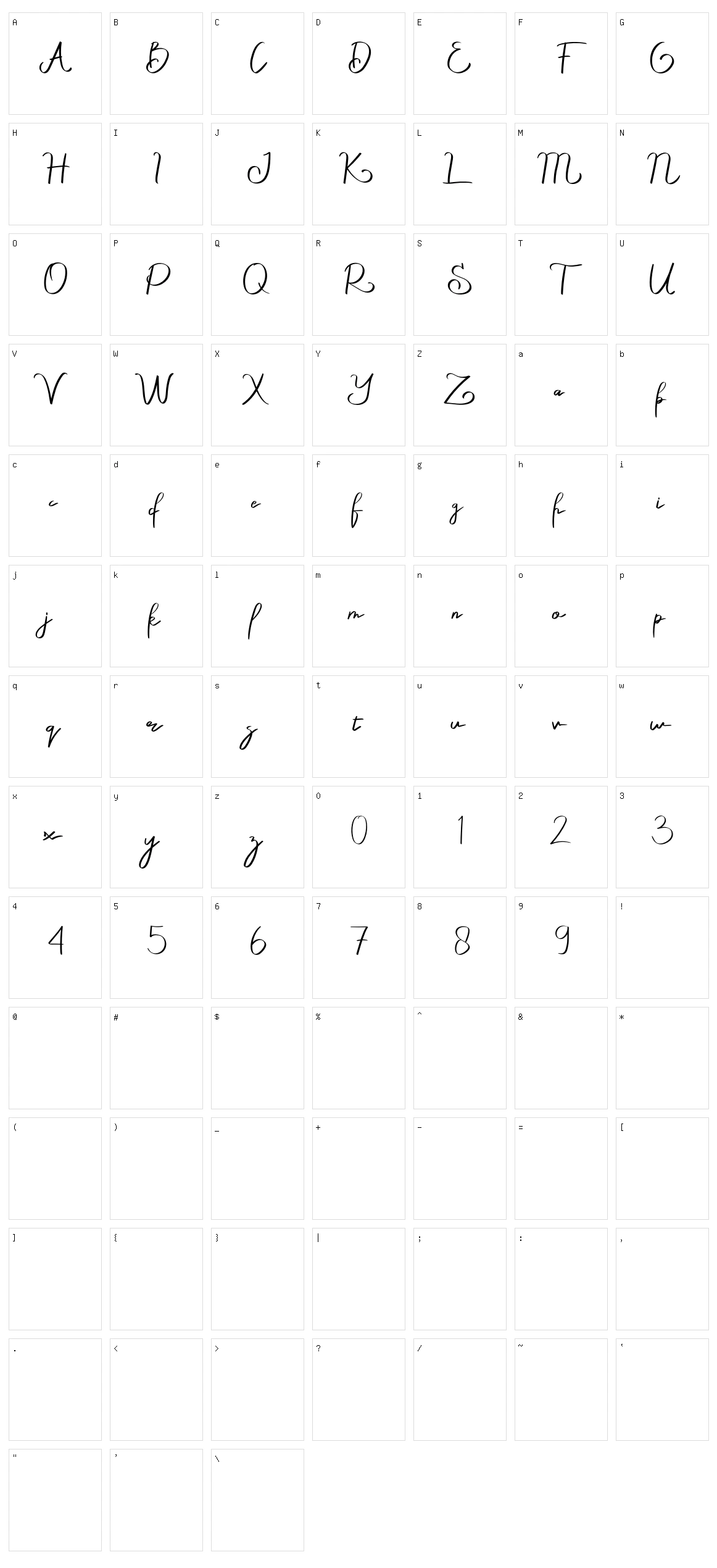 Oliotton Character Set