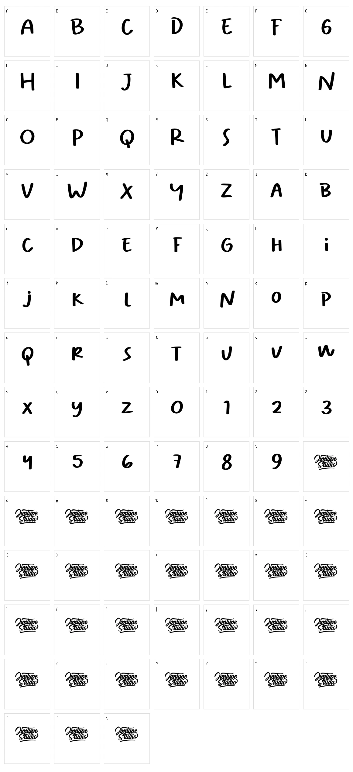 Oliver Marker Character Set