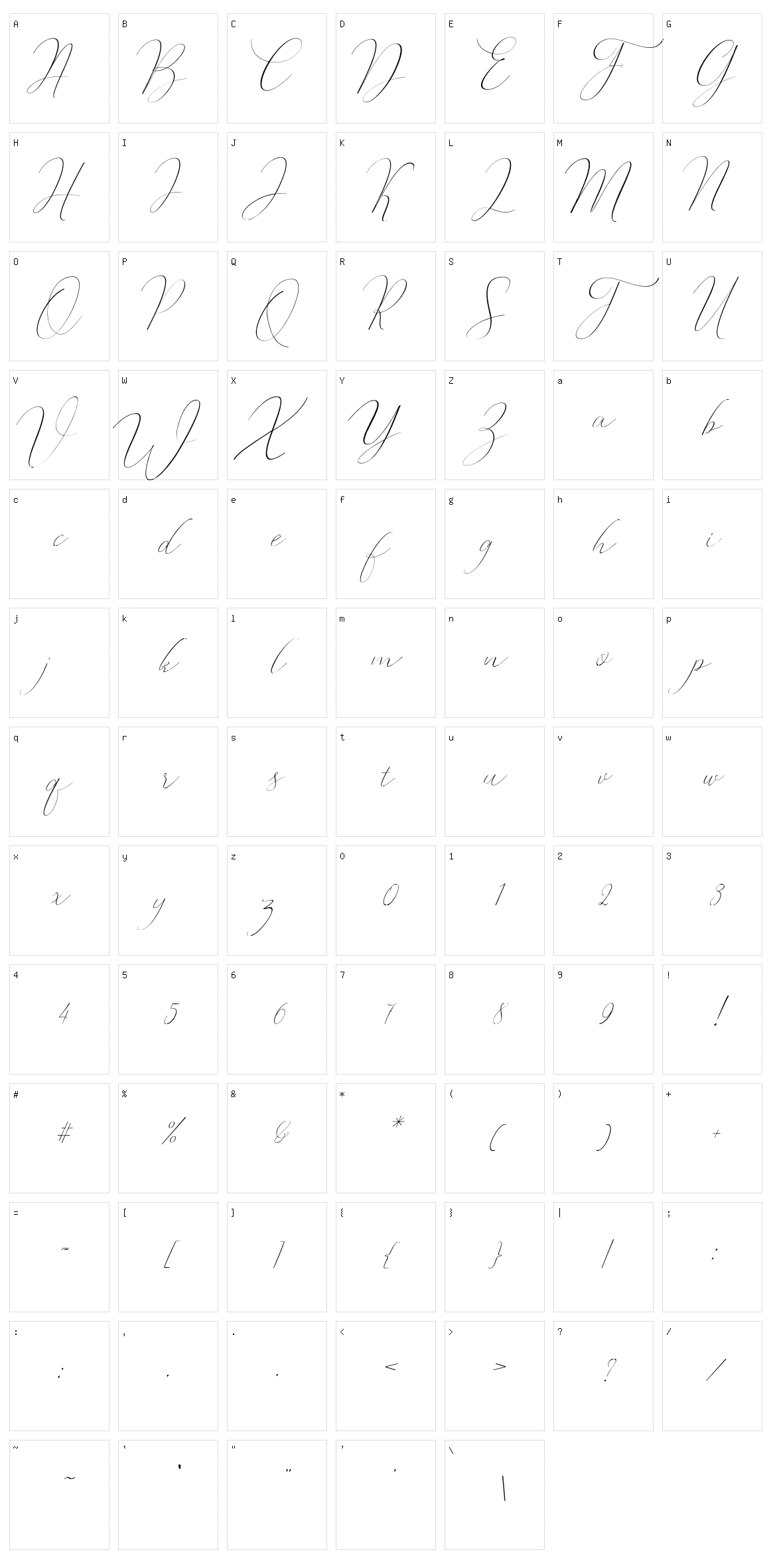 Oliverra Character Set