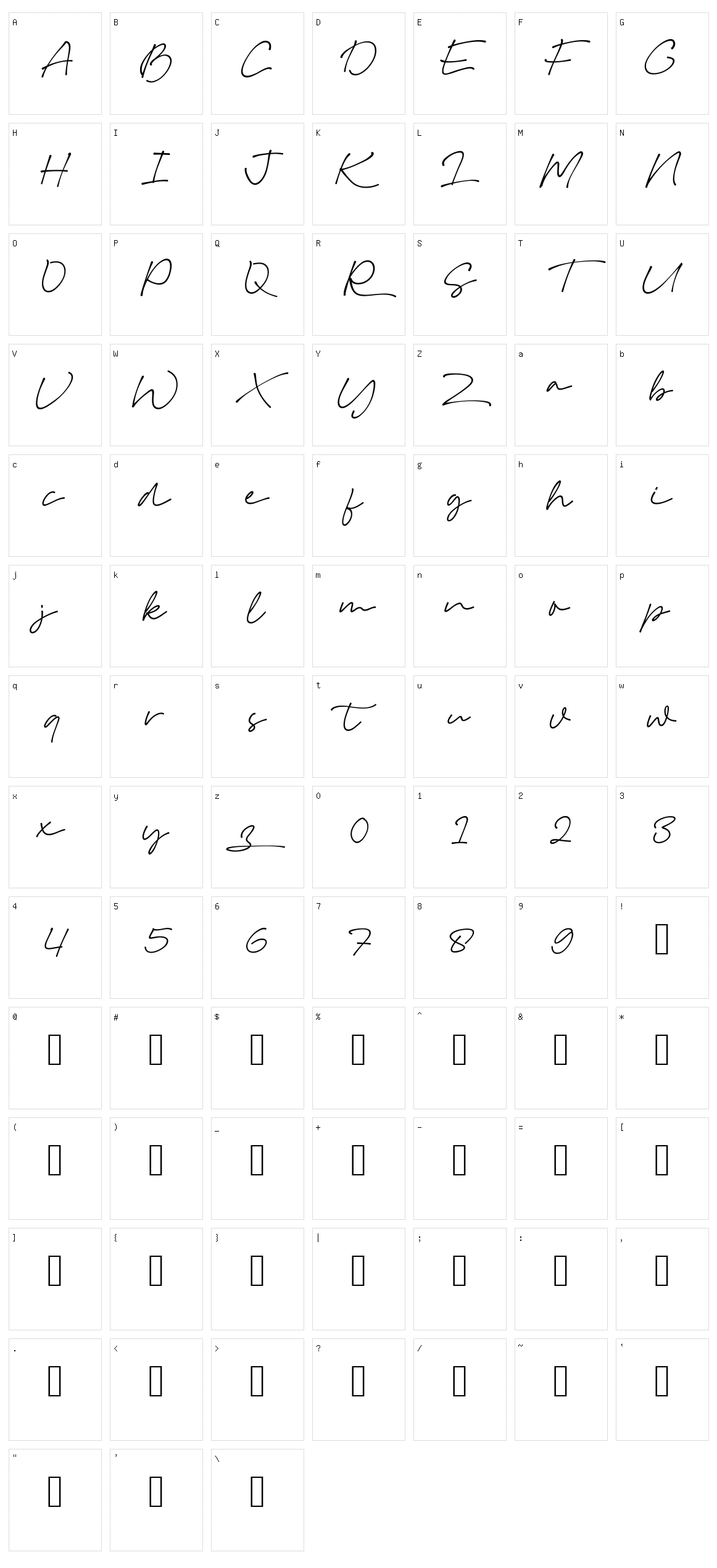 Omesse Character Set