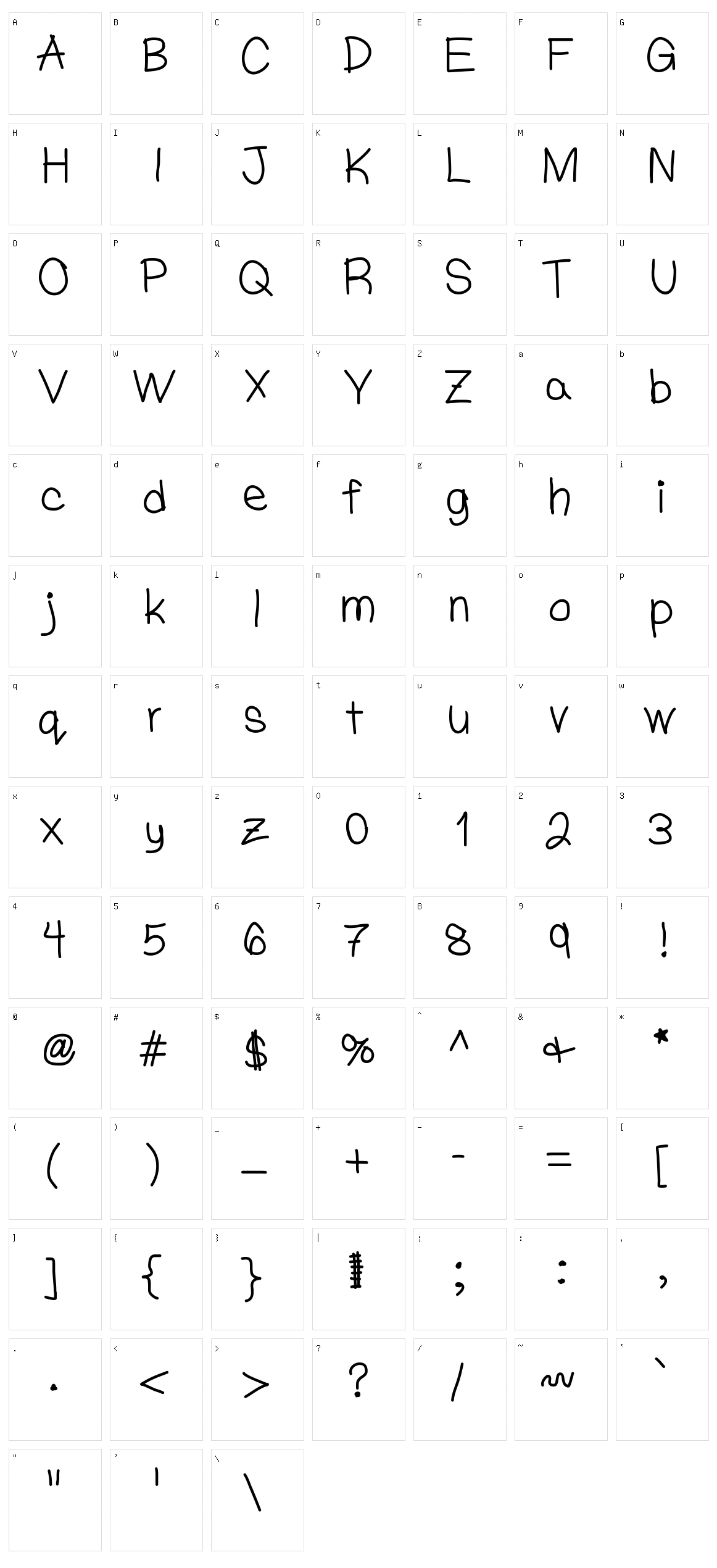 OMG Write Like William Character Set