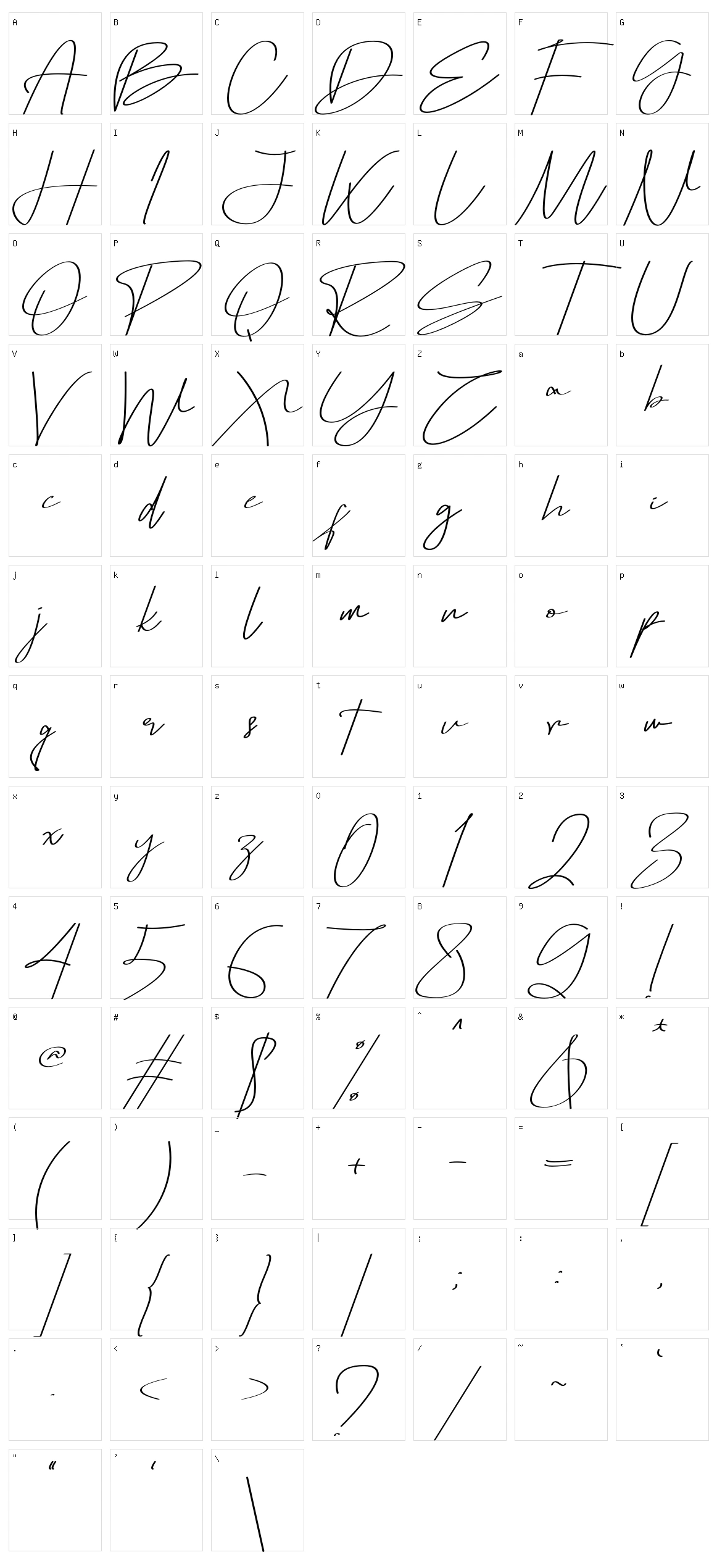 Omotify Character Set
