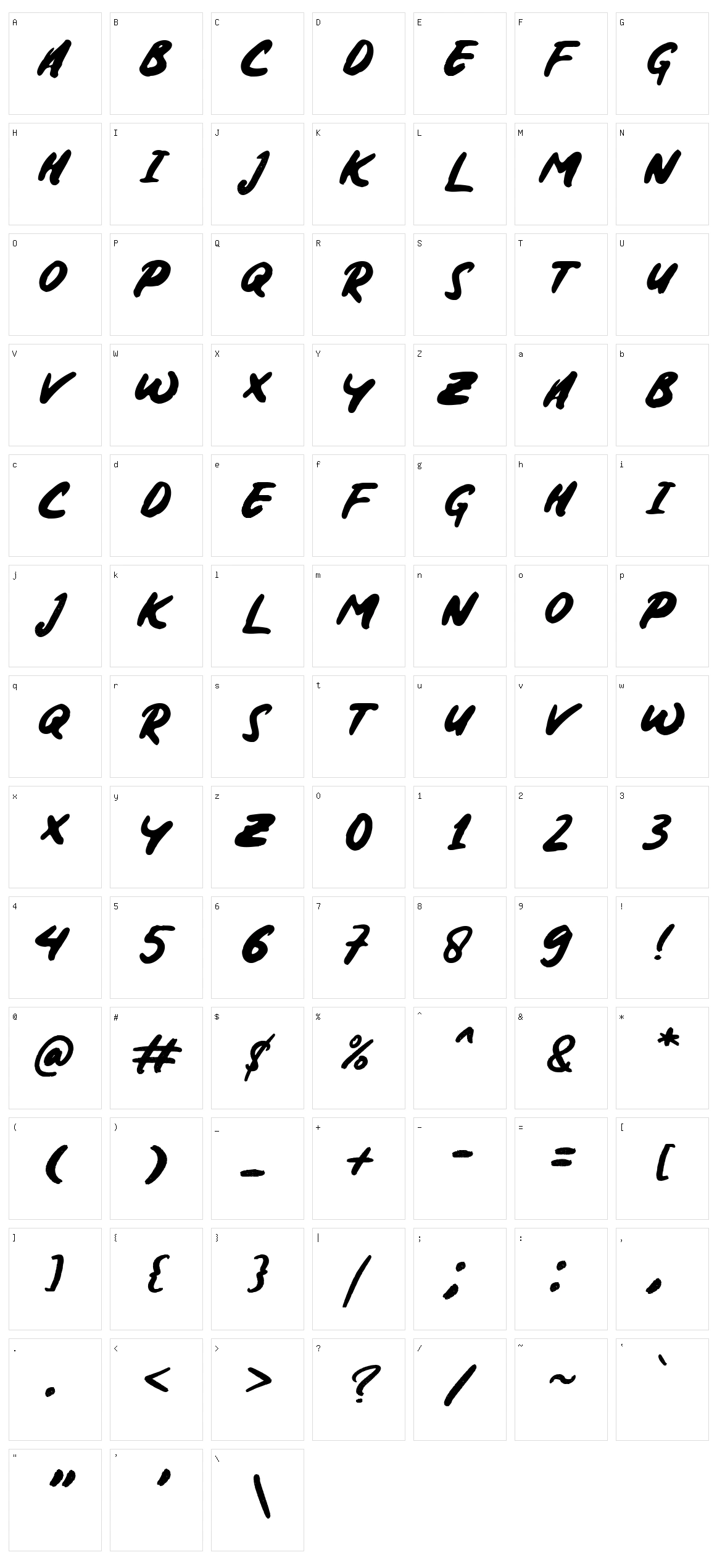 Onagri Character Set