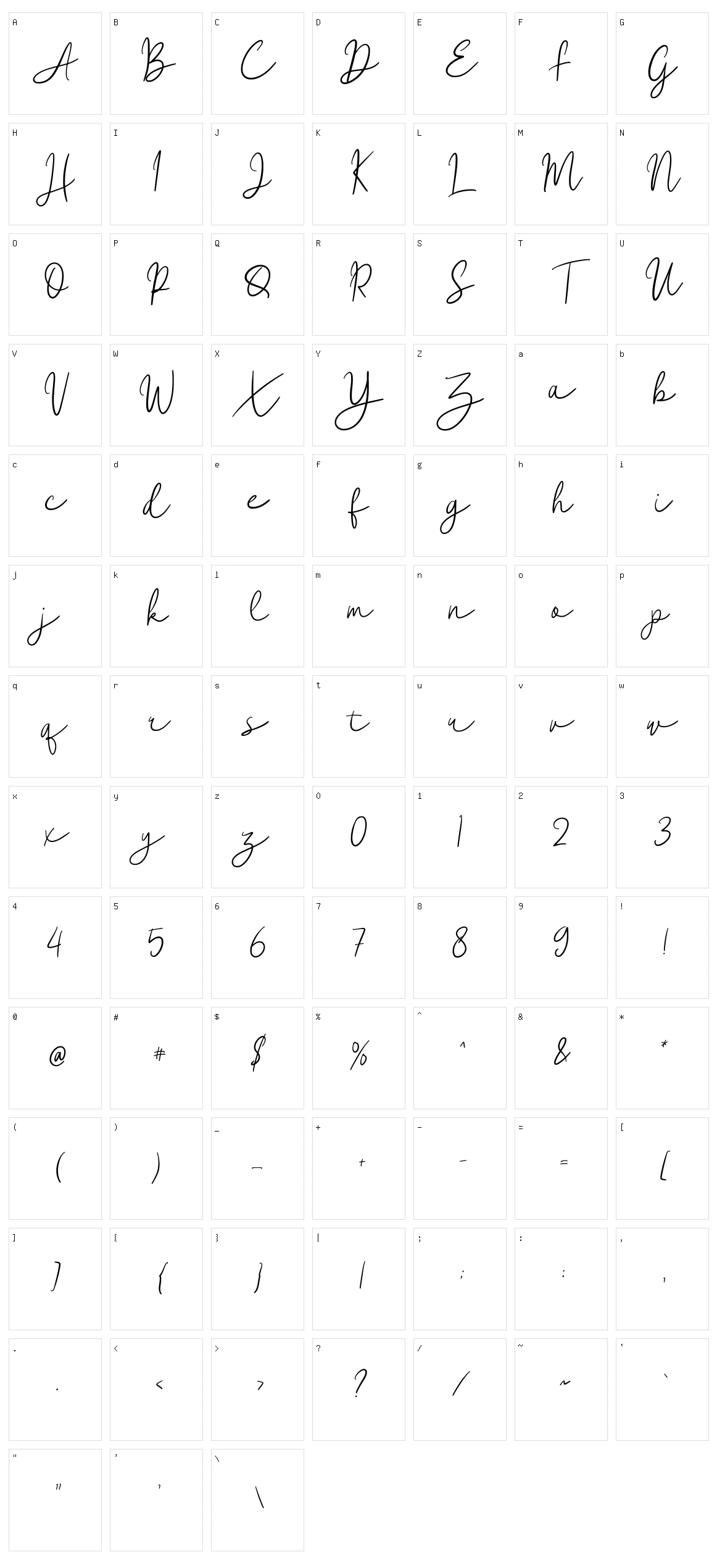 Ondyne Character Set