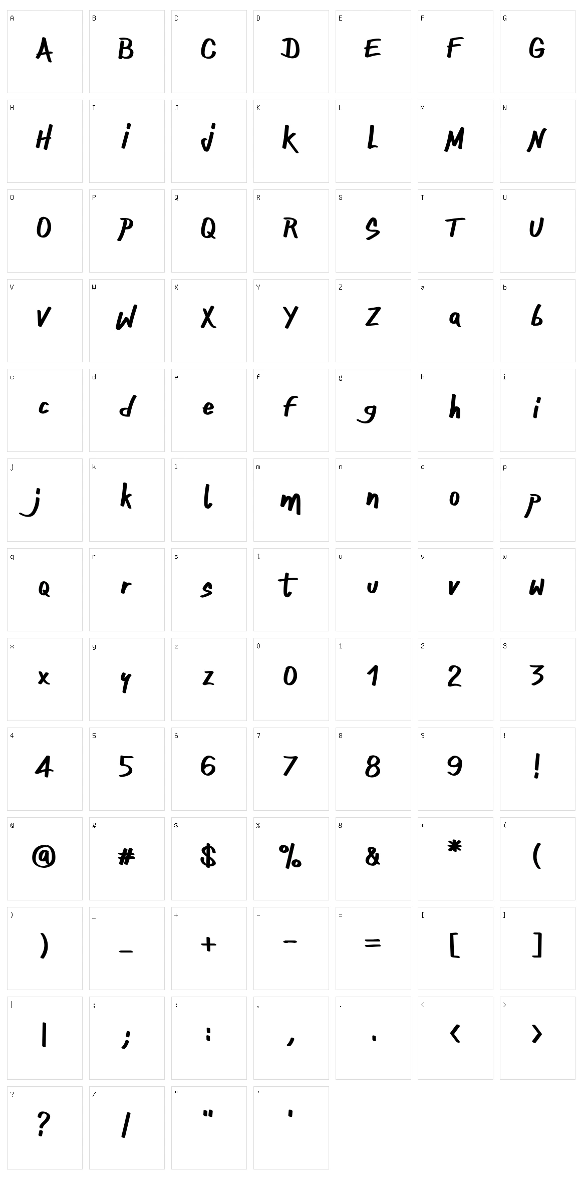 One Finger Cre Character Set