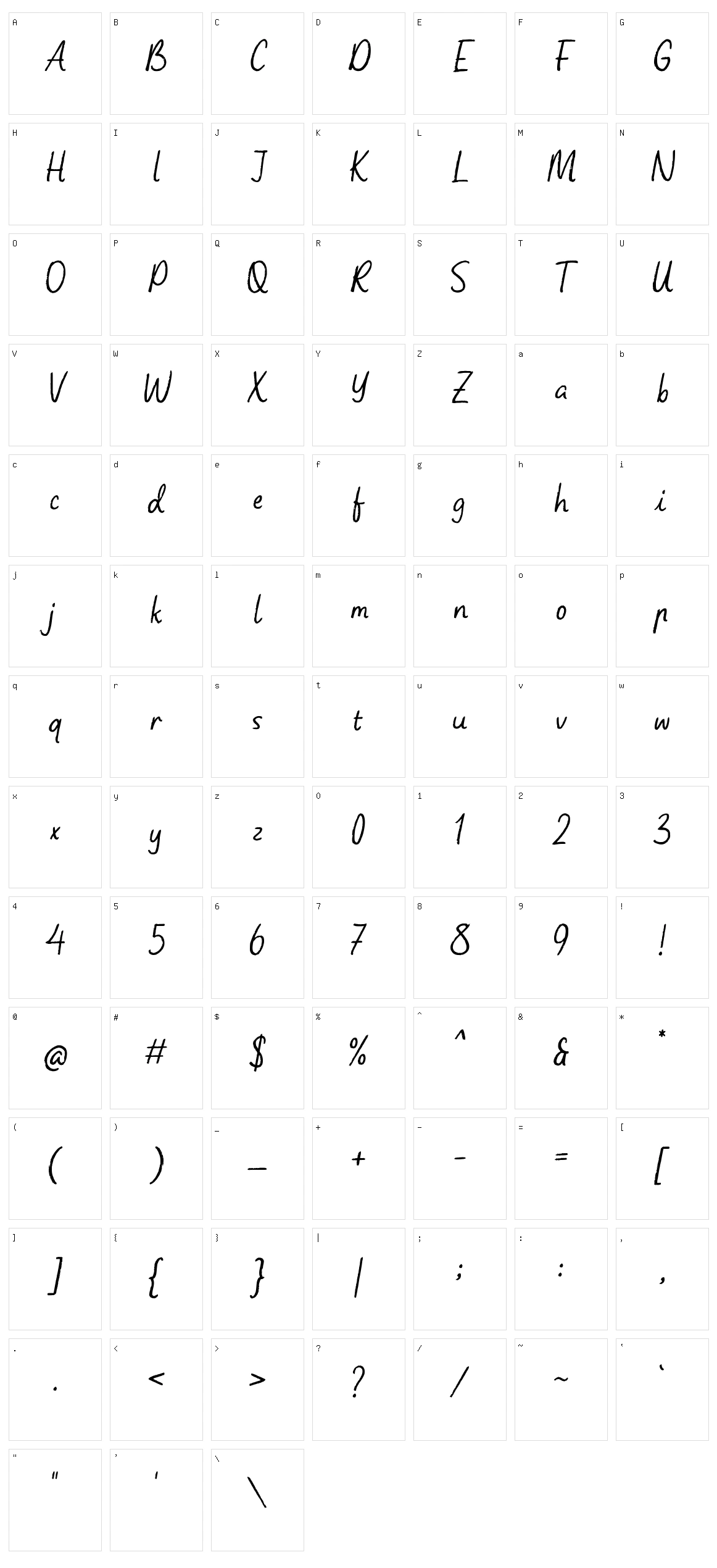 Onlychalk Character Set
