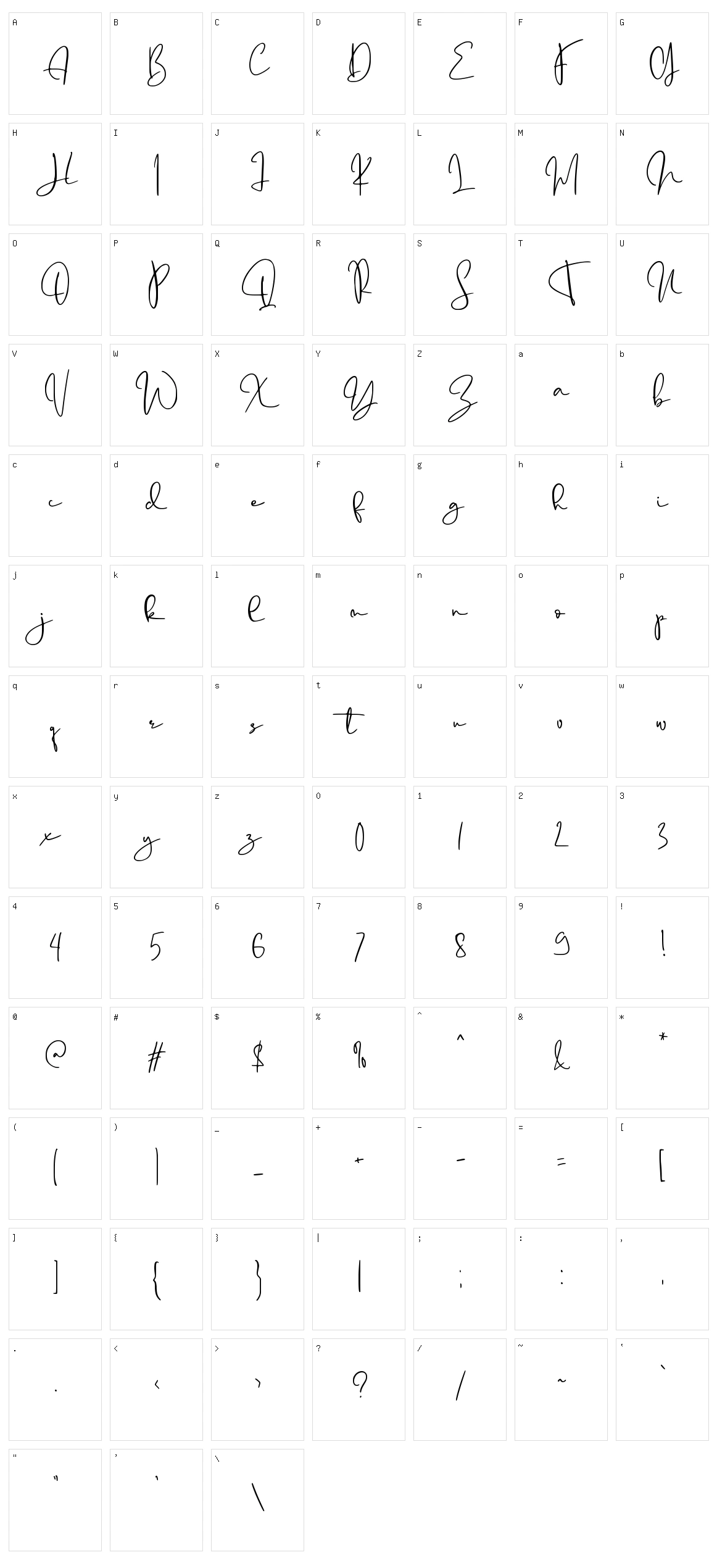 Opolite Character Set