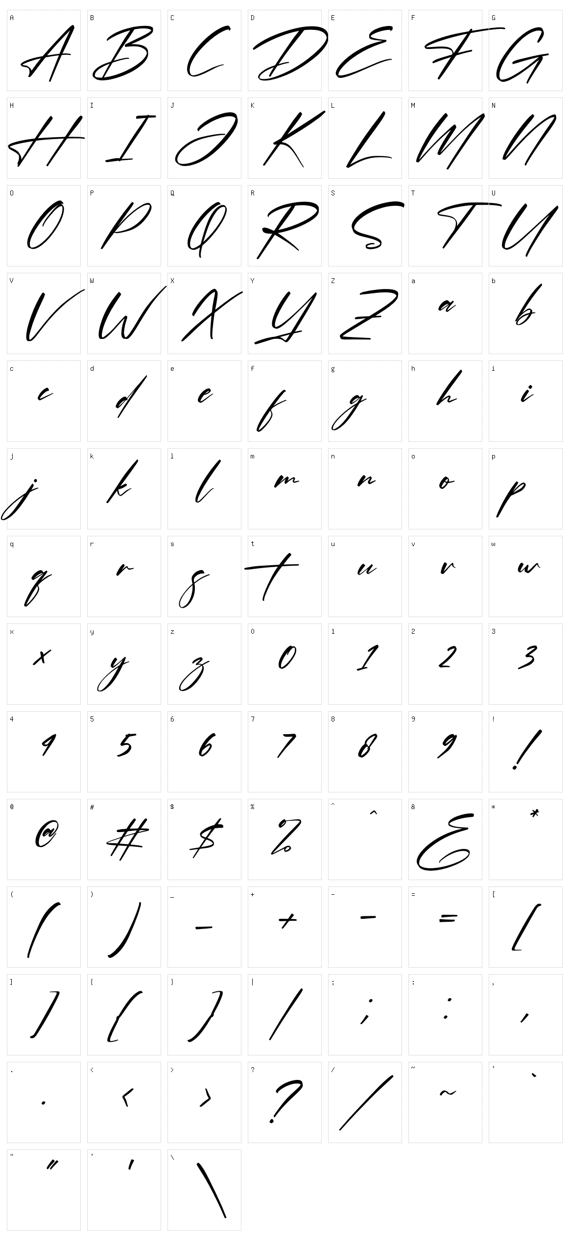 Optimistic Signature Character Set