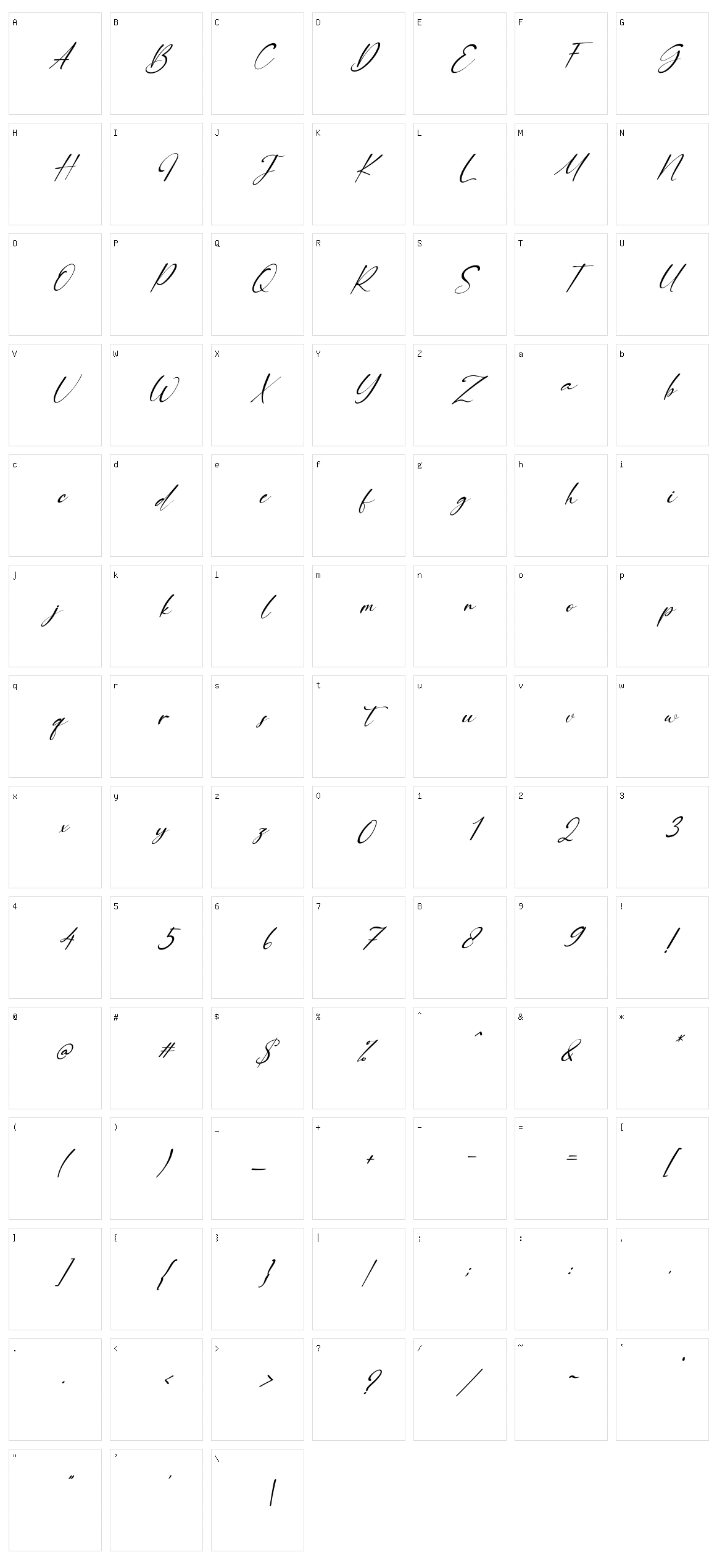 Orange Signature Character Set