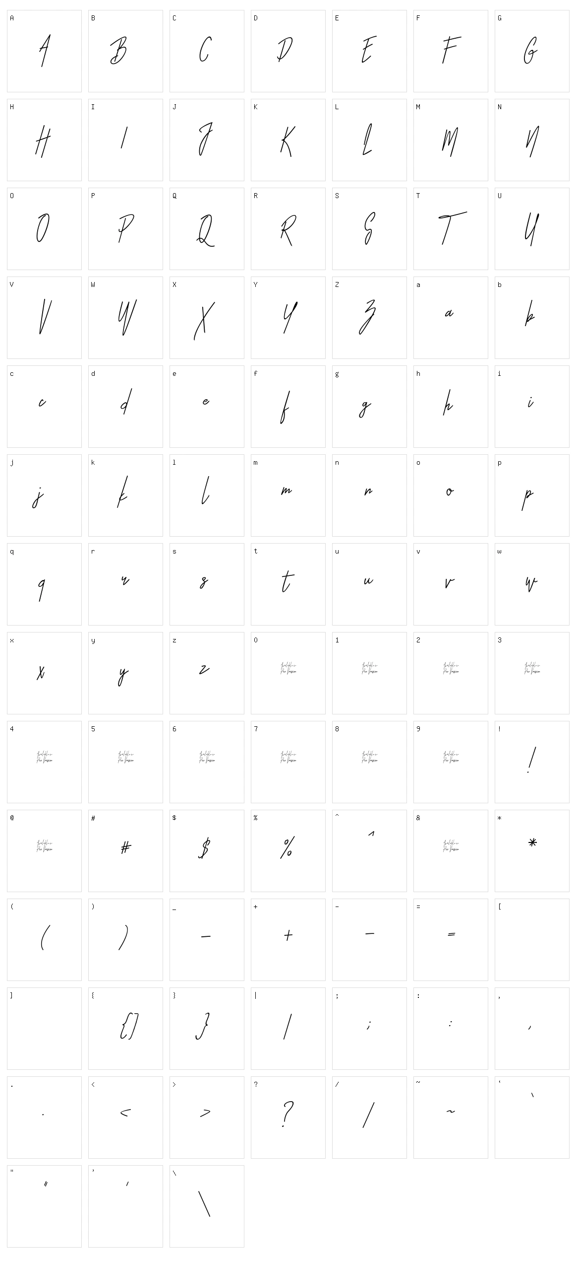 Otella Character Set