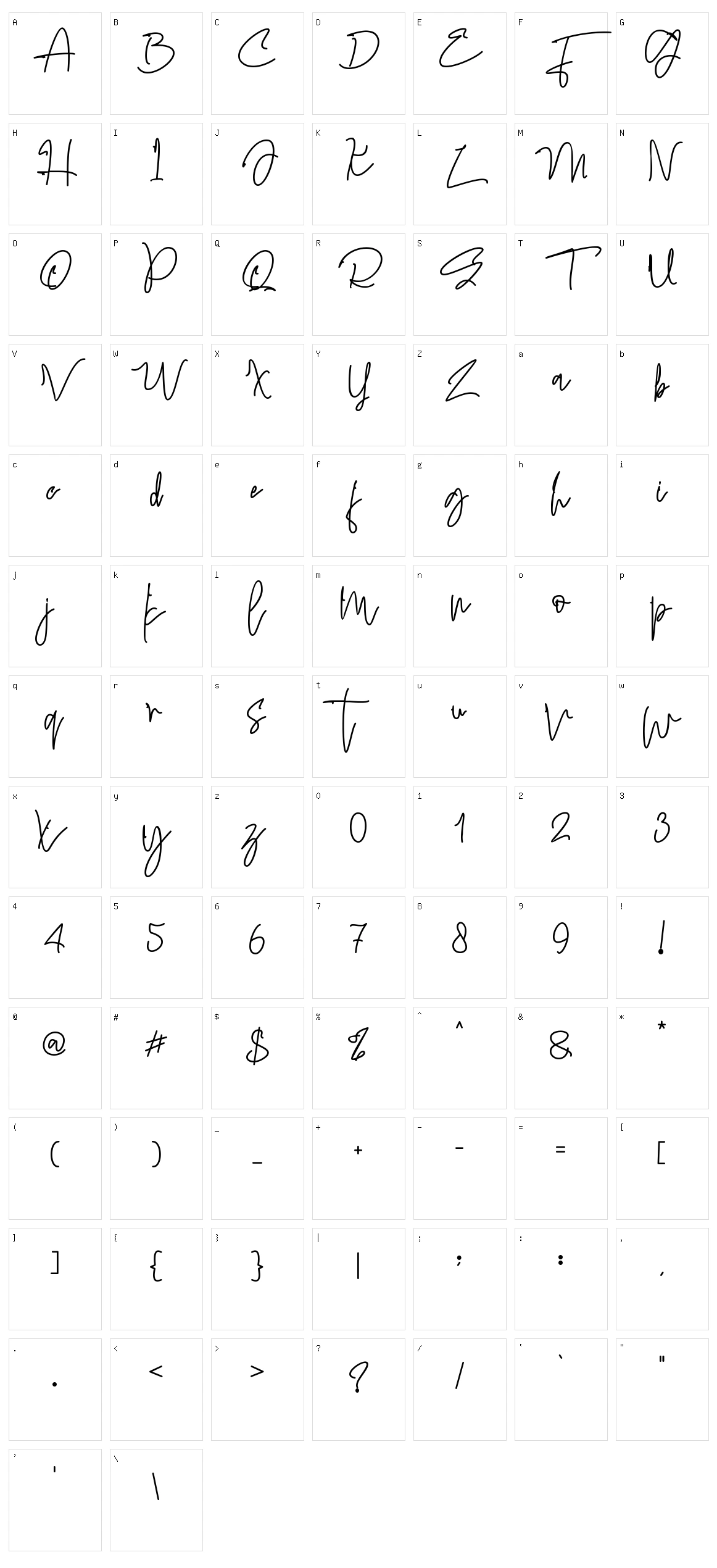 Ottbelix Character Set