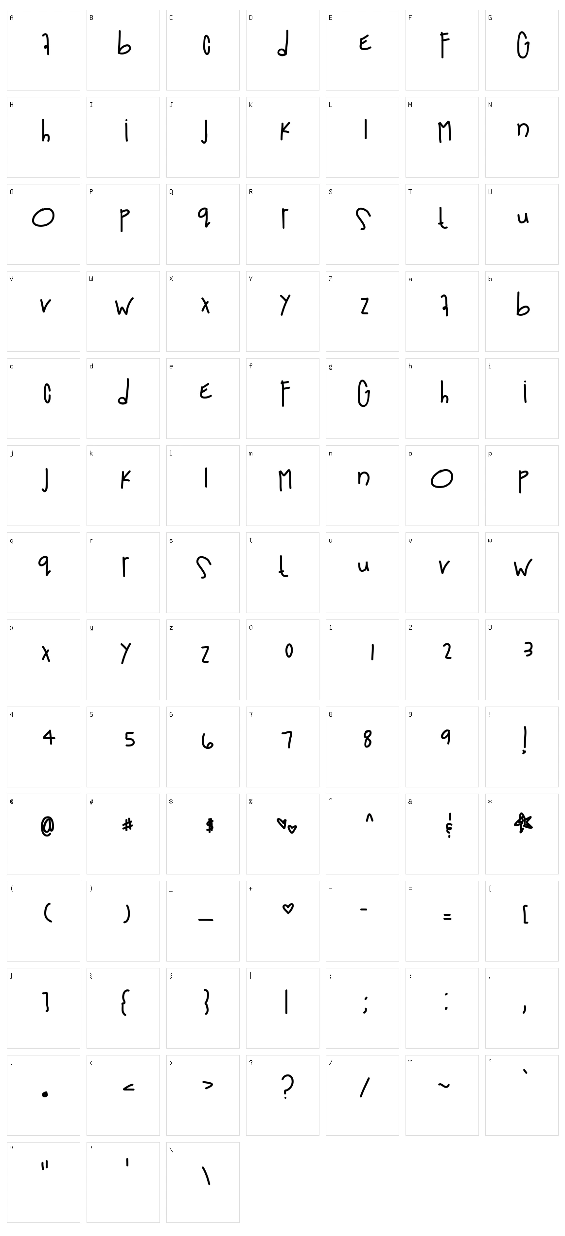 Out Of Space Character Set