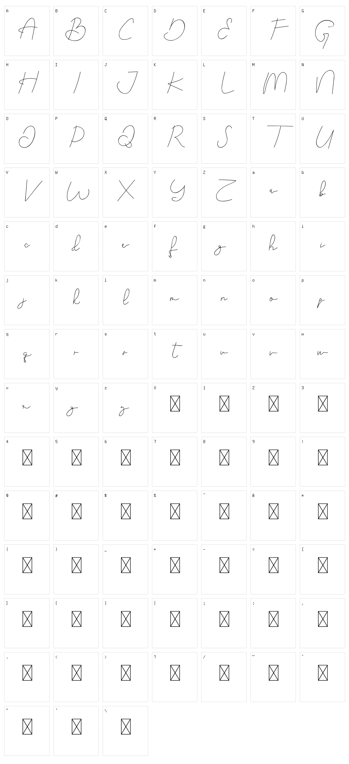 Overa Character Set