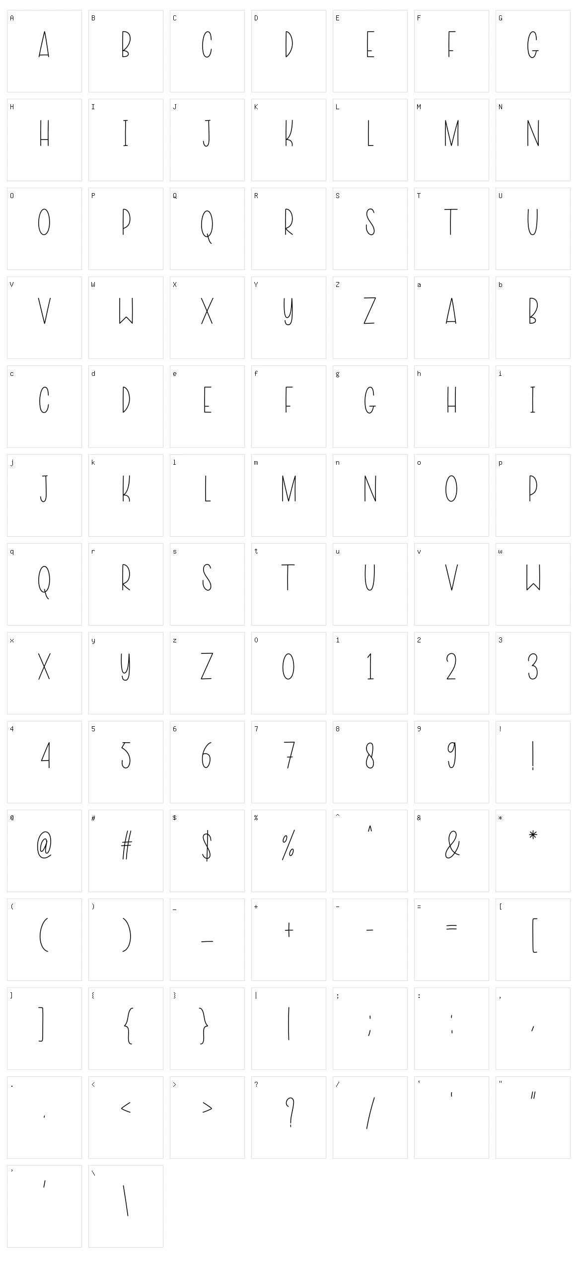 Overlove Character Set