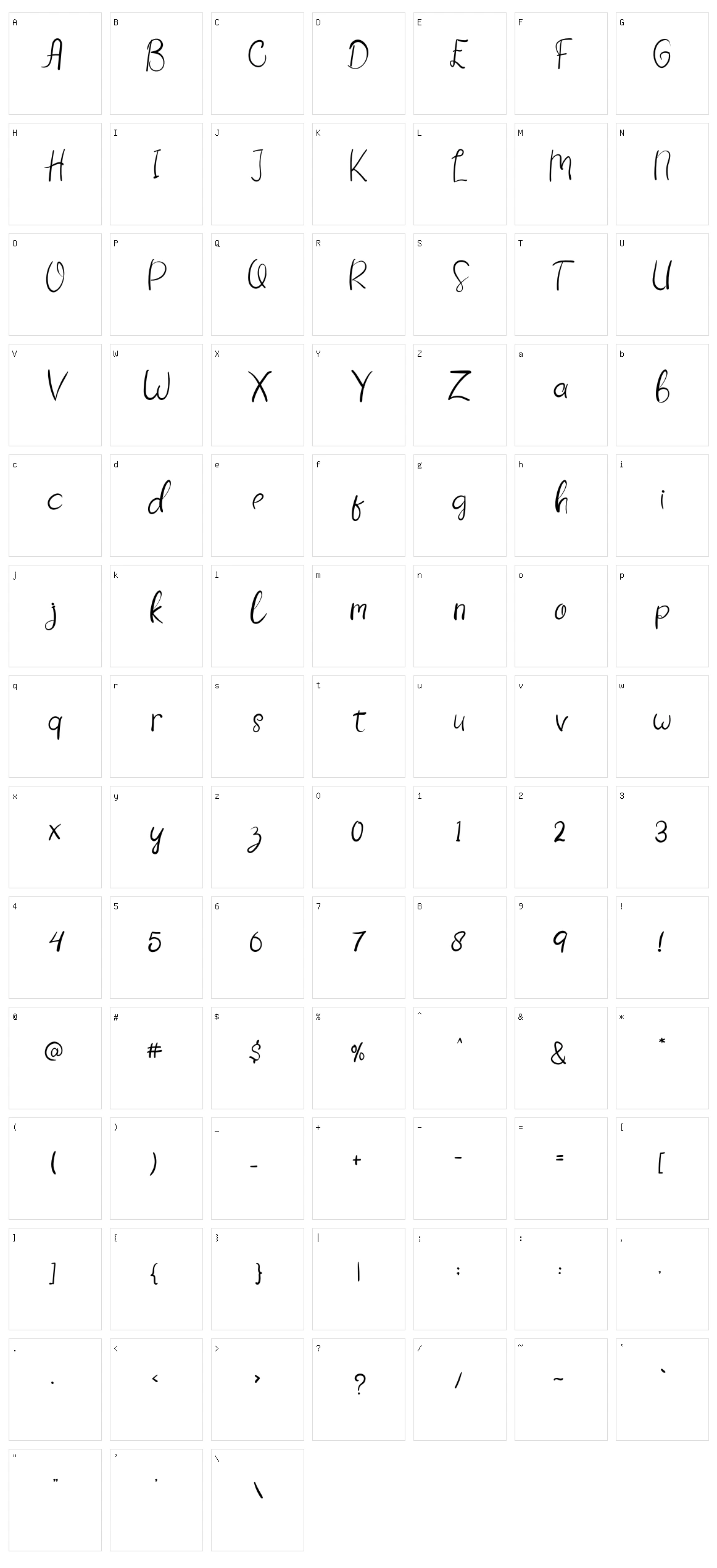 Overside Character Set