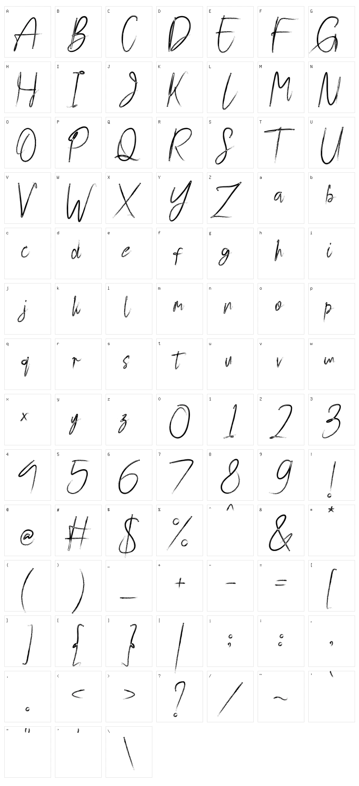 Oyange Character Set