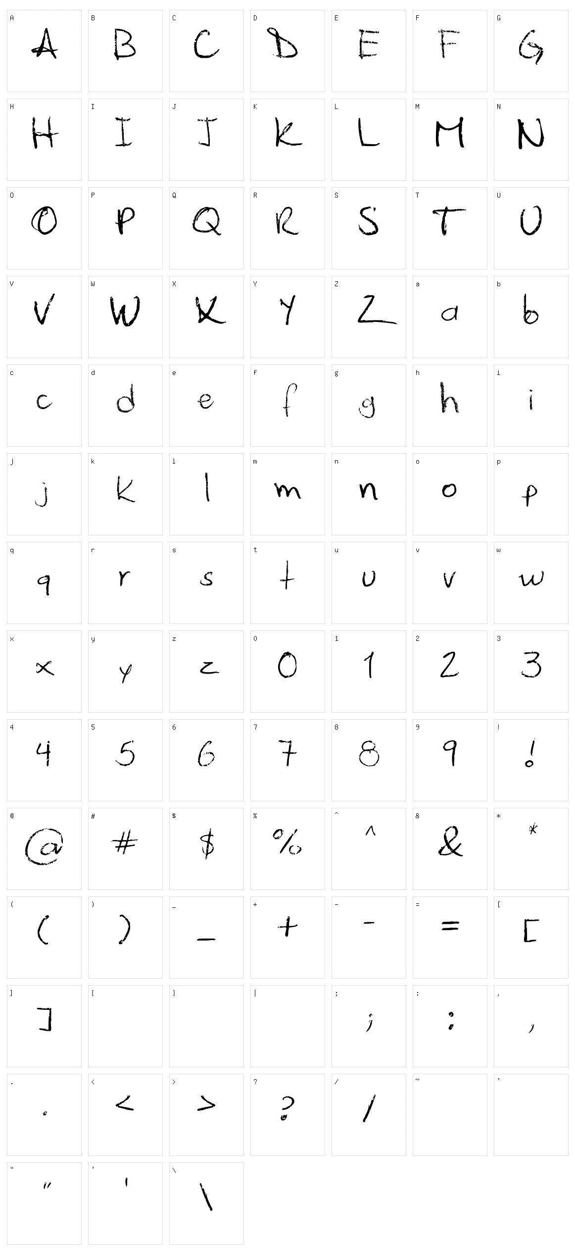 Palafotz Character Set