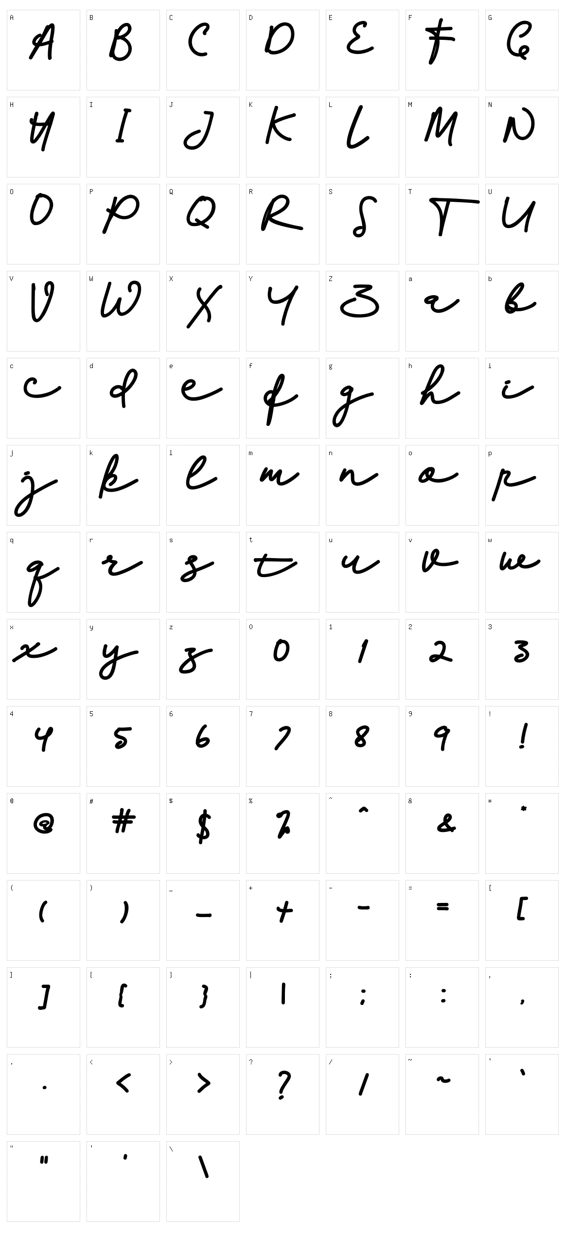 Palleto Character Set
