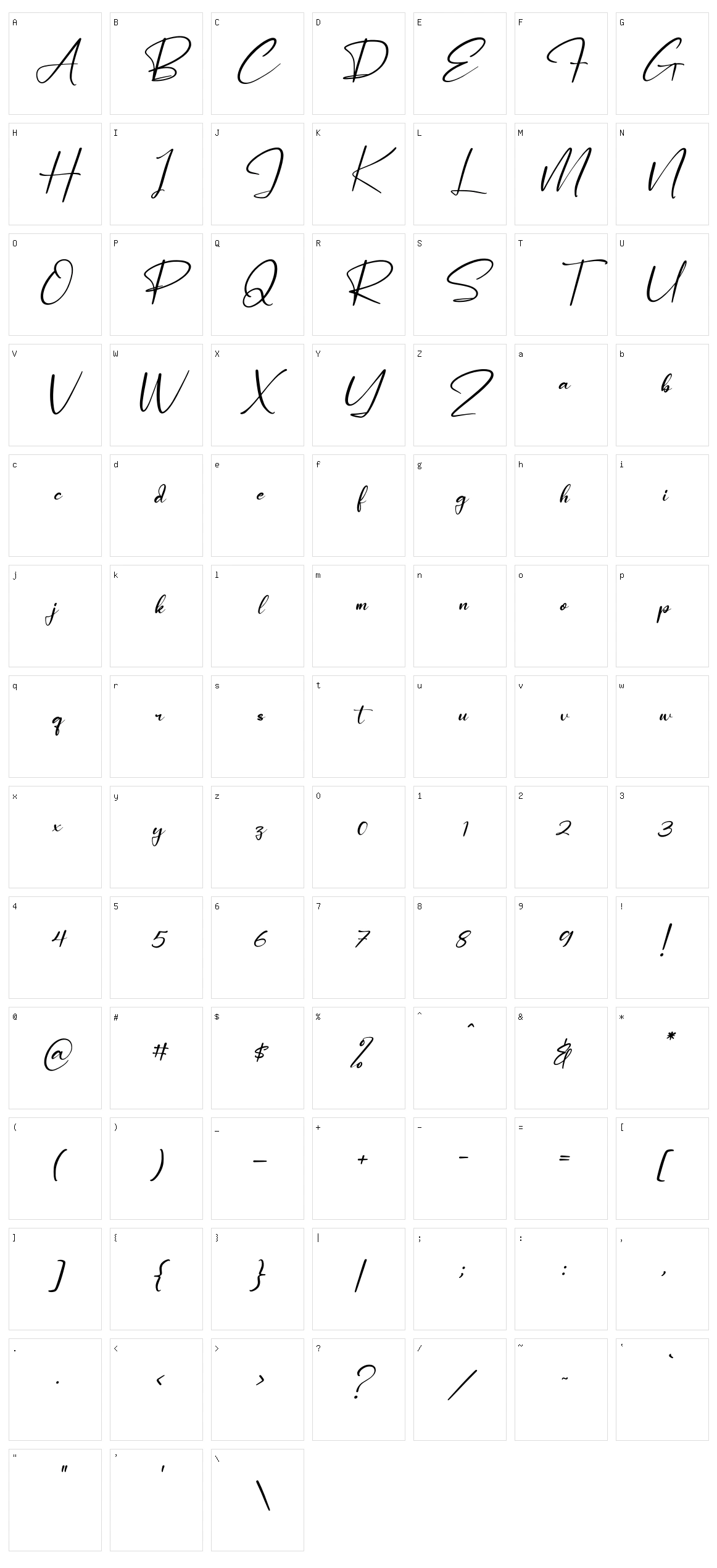Pantherdam Signature Character Set