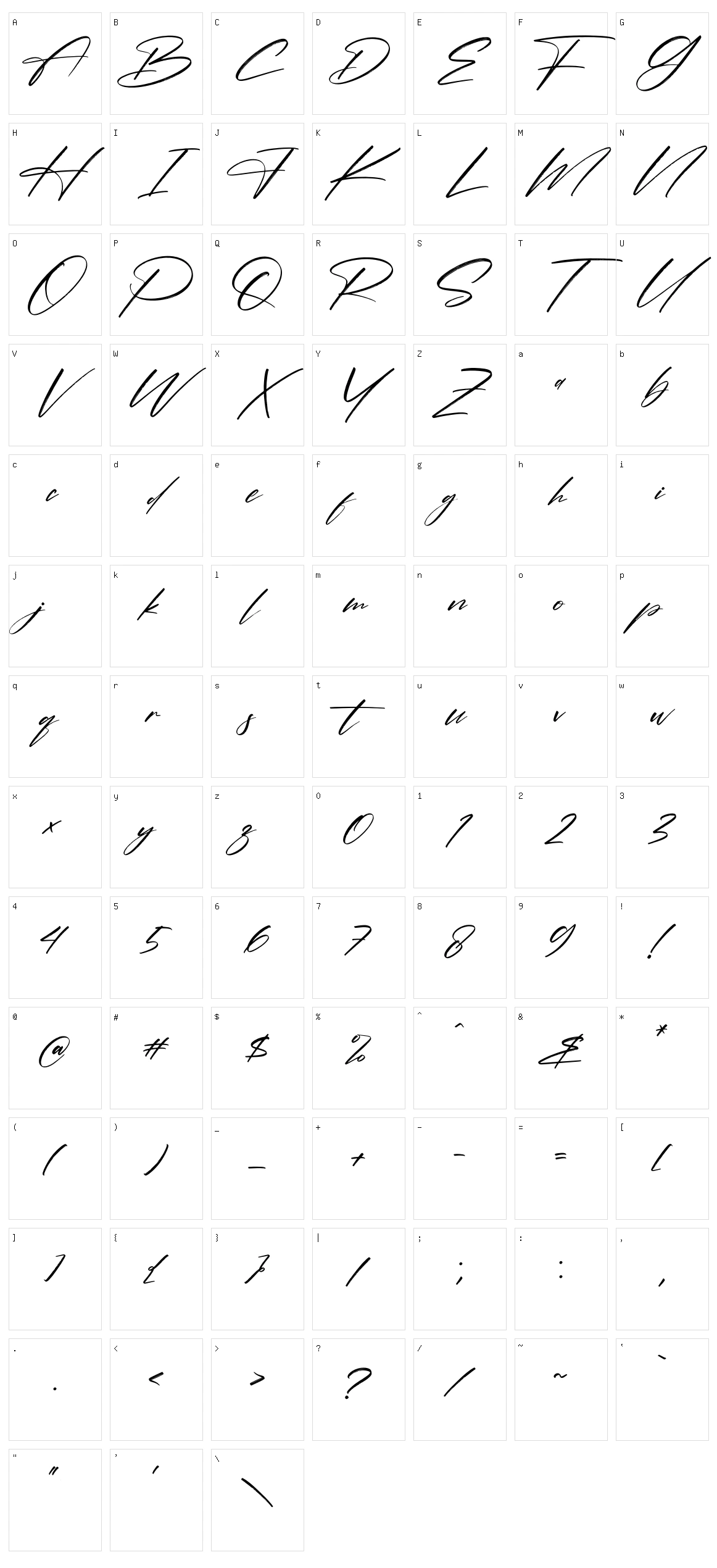 Pantherdam Signature Character Set