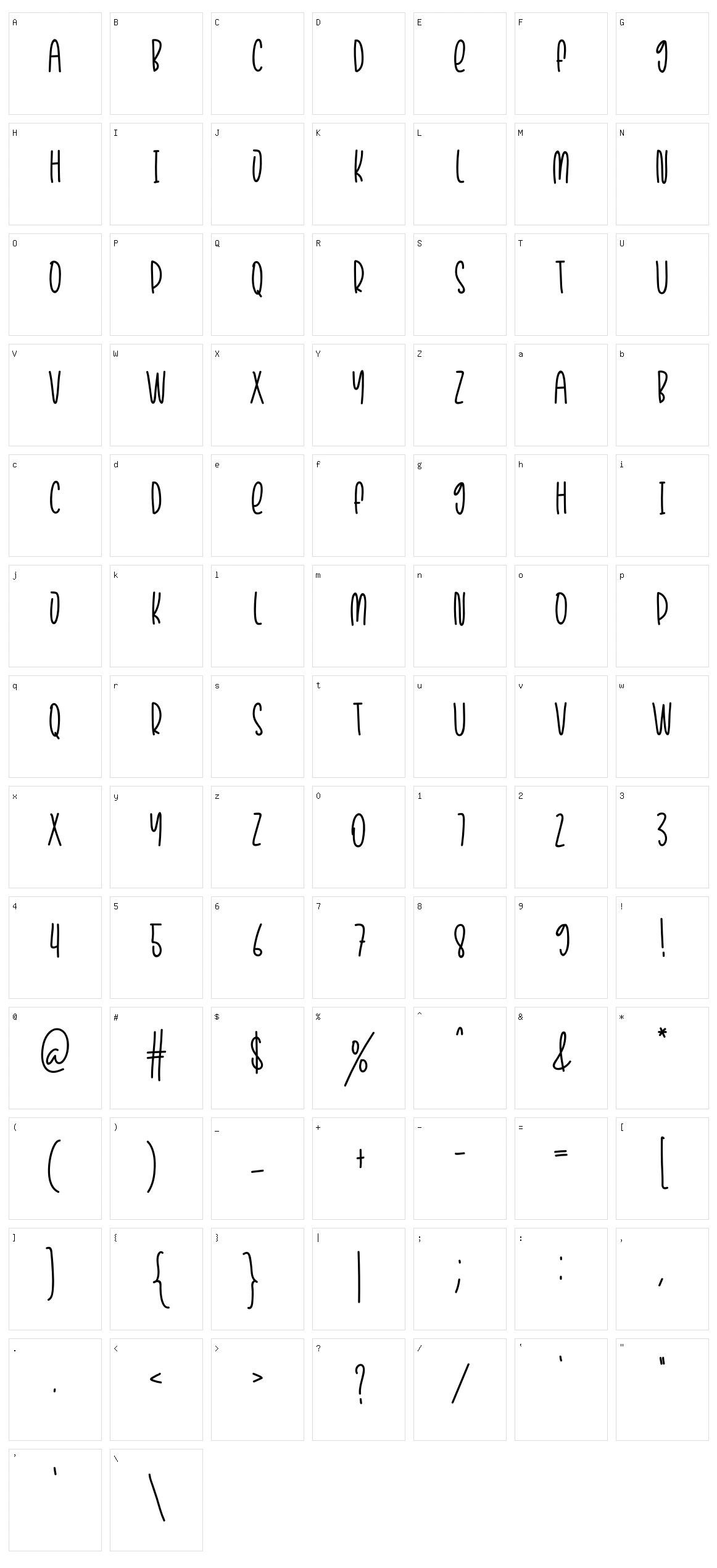 Paperbook Character Set