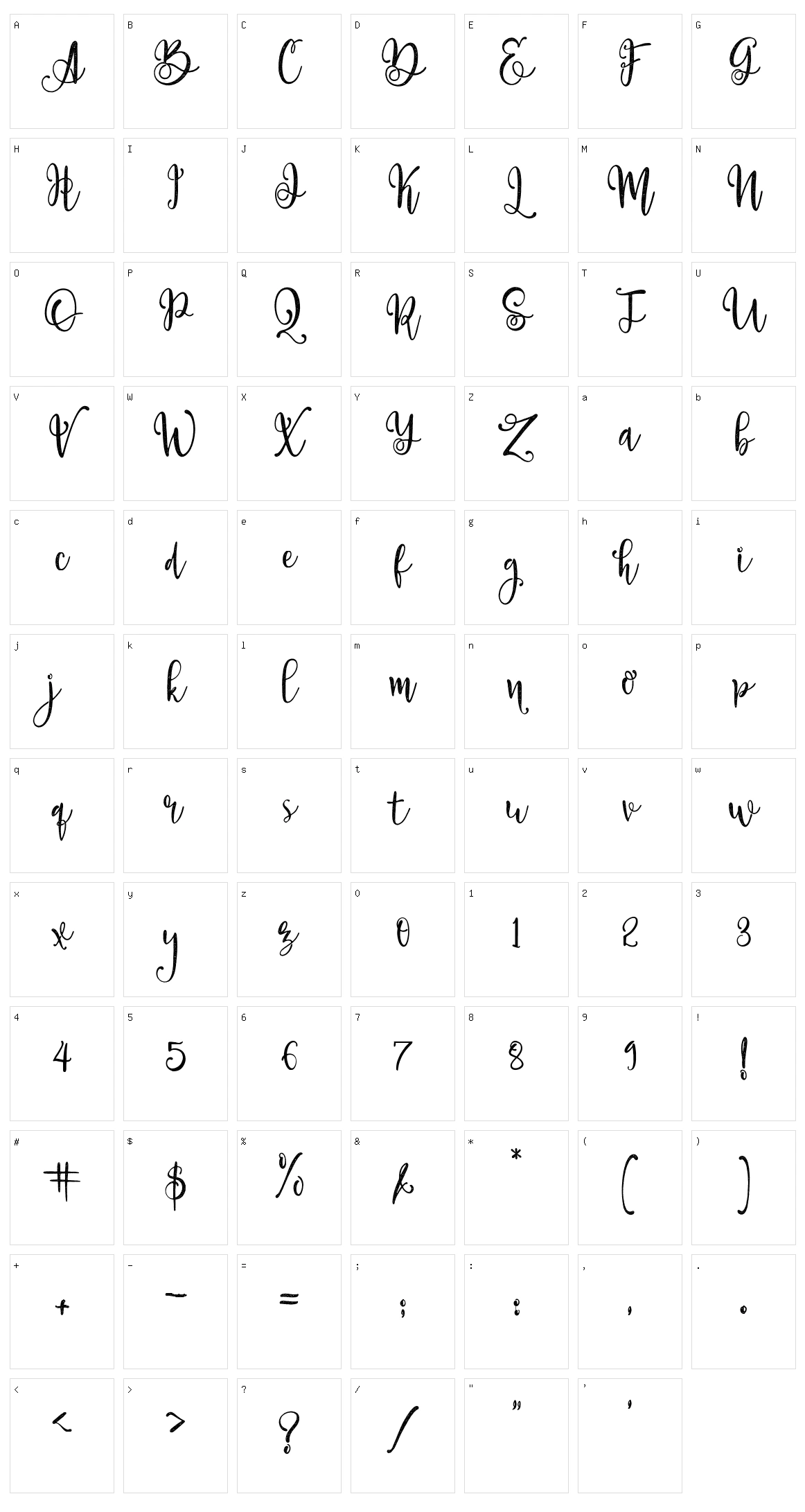 Paradiso Character Set