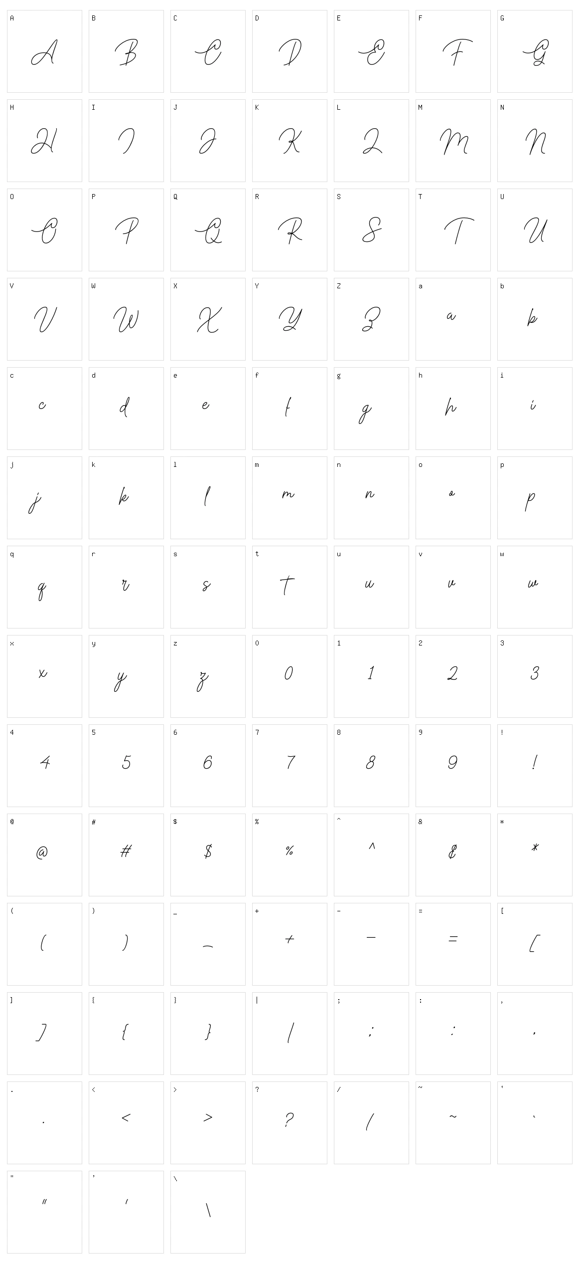 Paragraphy Character Set