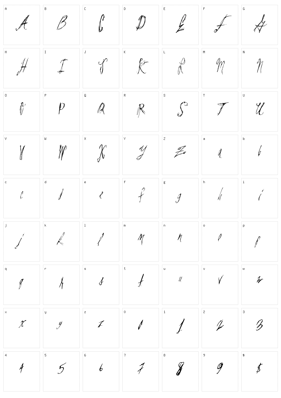 Paris Label Character Set