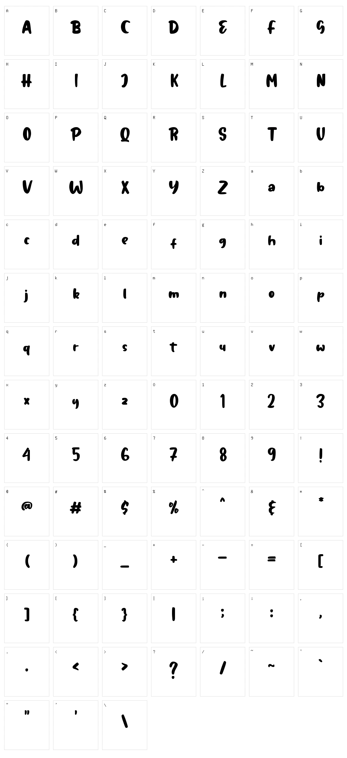 Paris Mountain Character Set