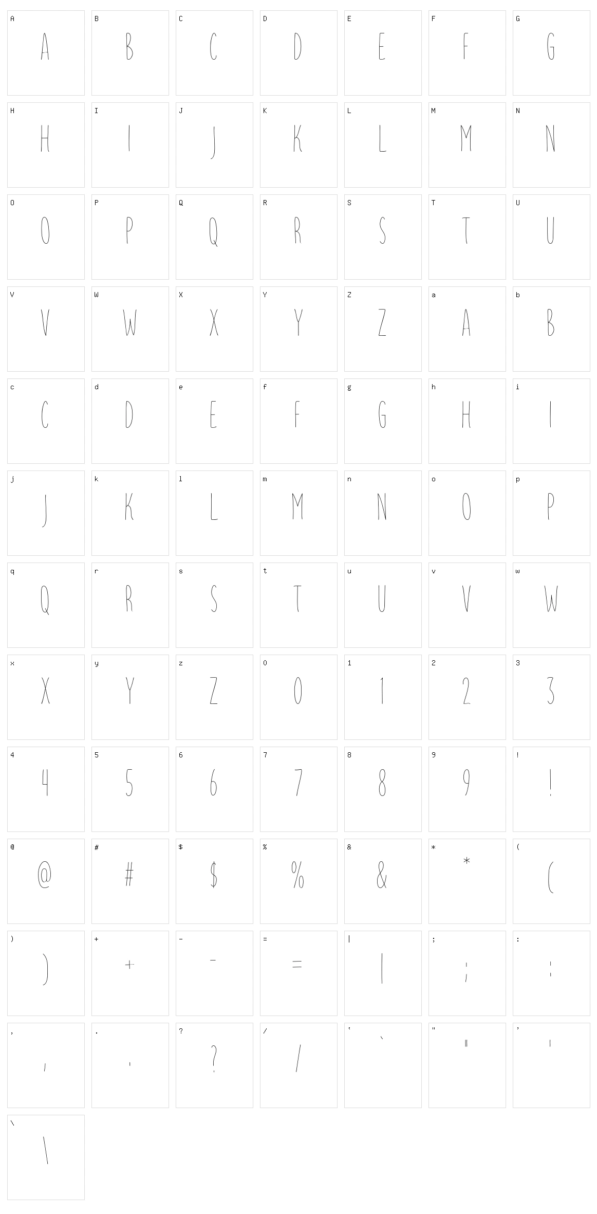 Parsley Path Character Set
