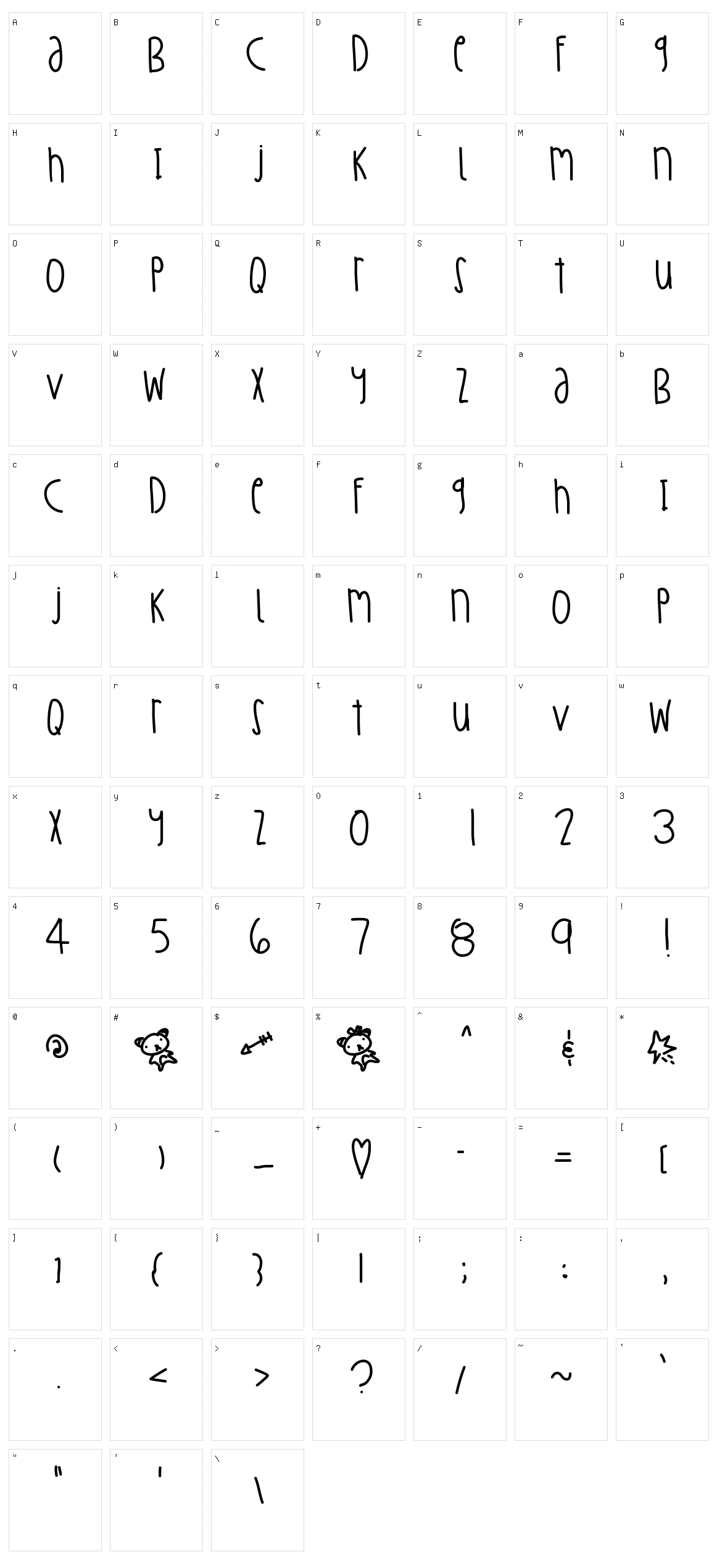 Pastaccio Character Set