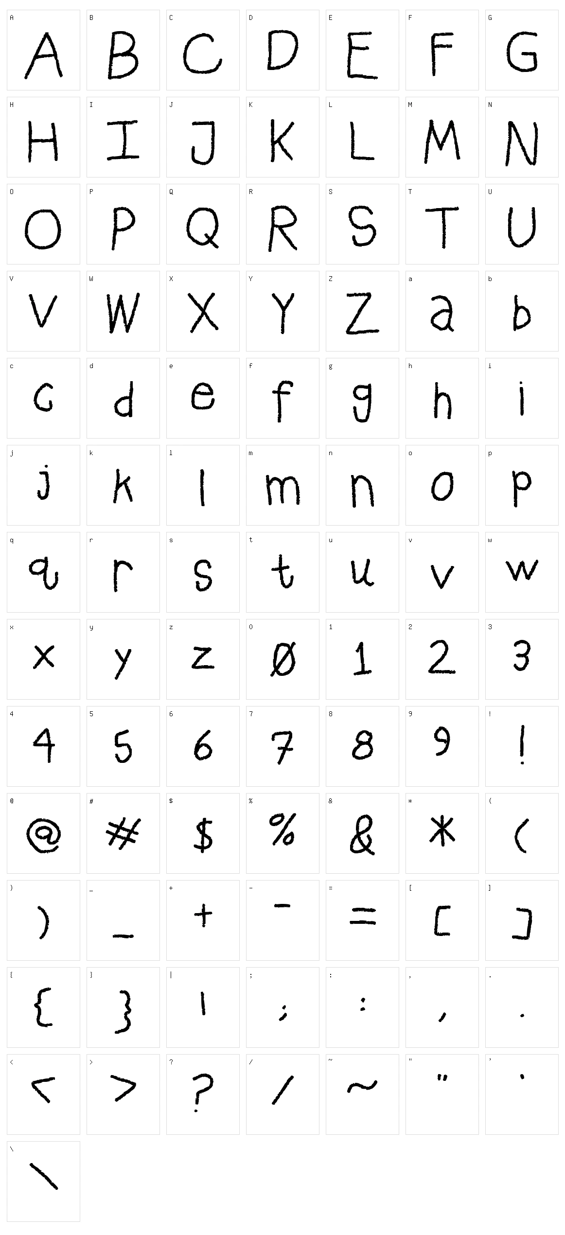 Pastelfont Character Set