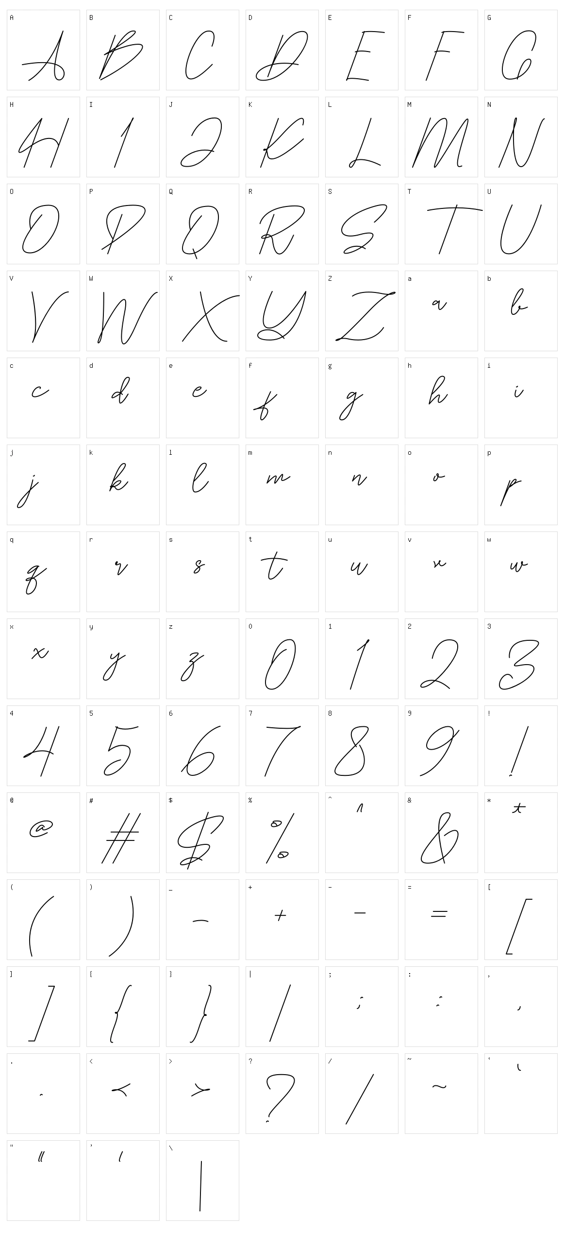 Patoryi Character Set