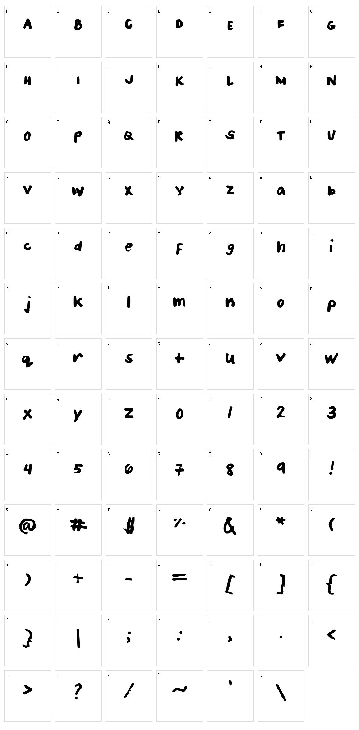 Patrices Handwriting Character Set