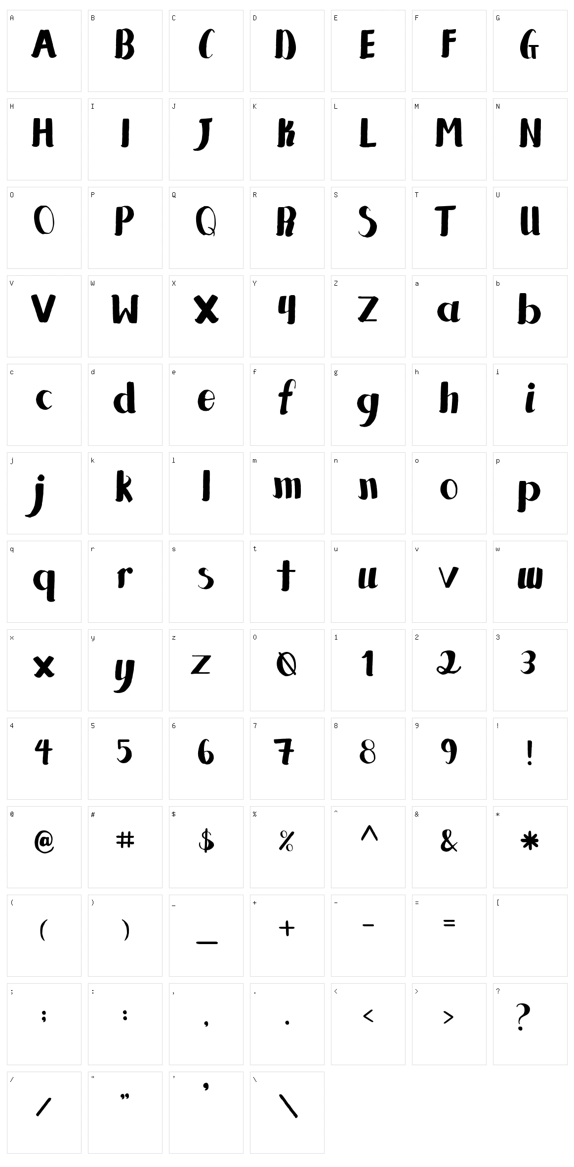 Patto Character Set