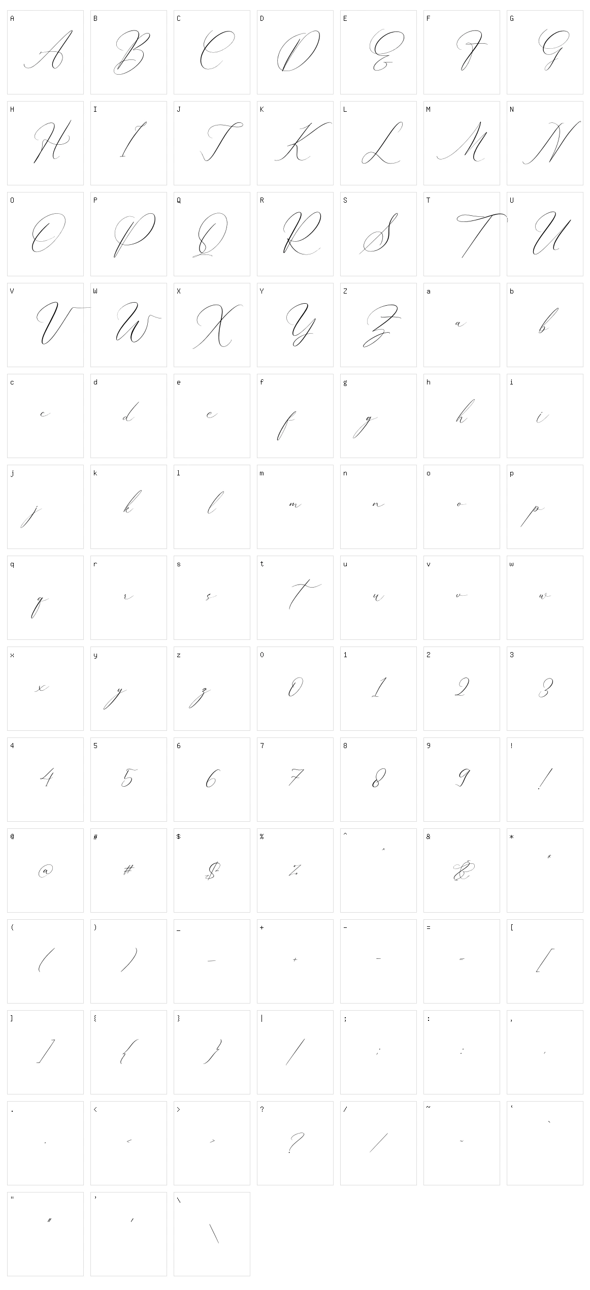 Pattricia Michella Character Set