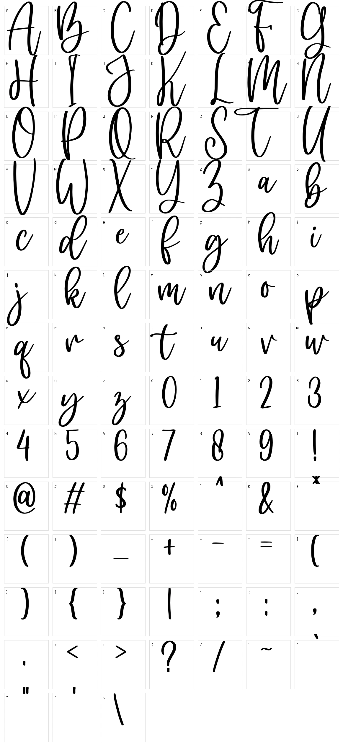Pebby Character Set