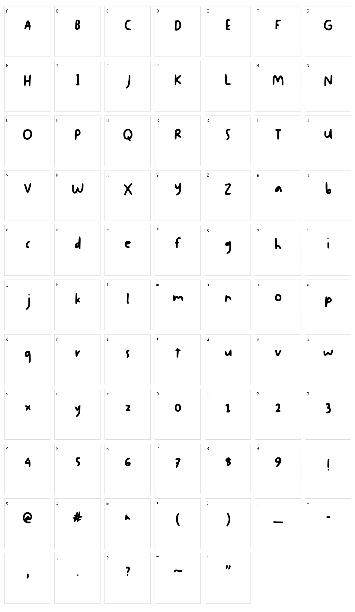 Pelangi Character Set