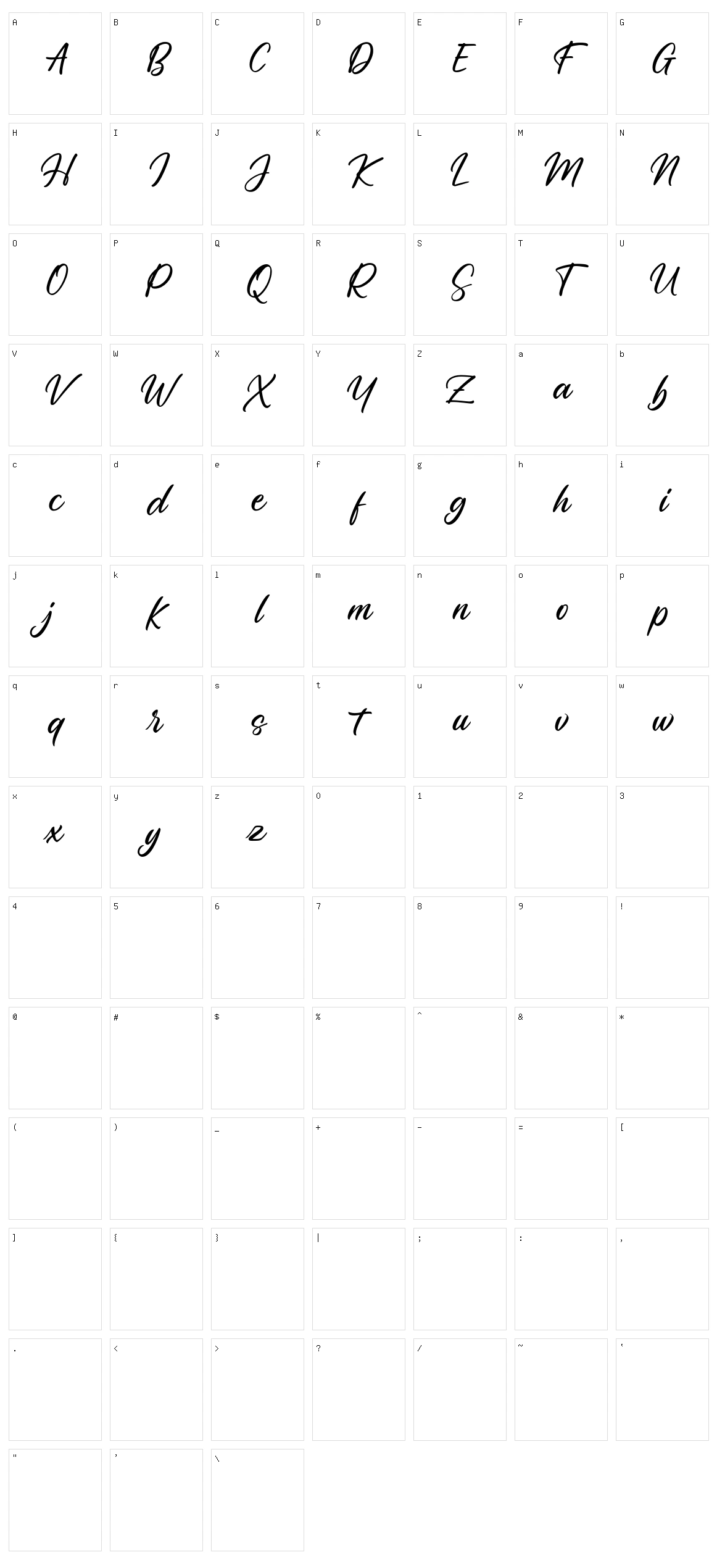 Penleigh Character Set