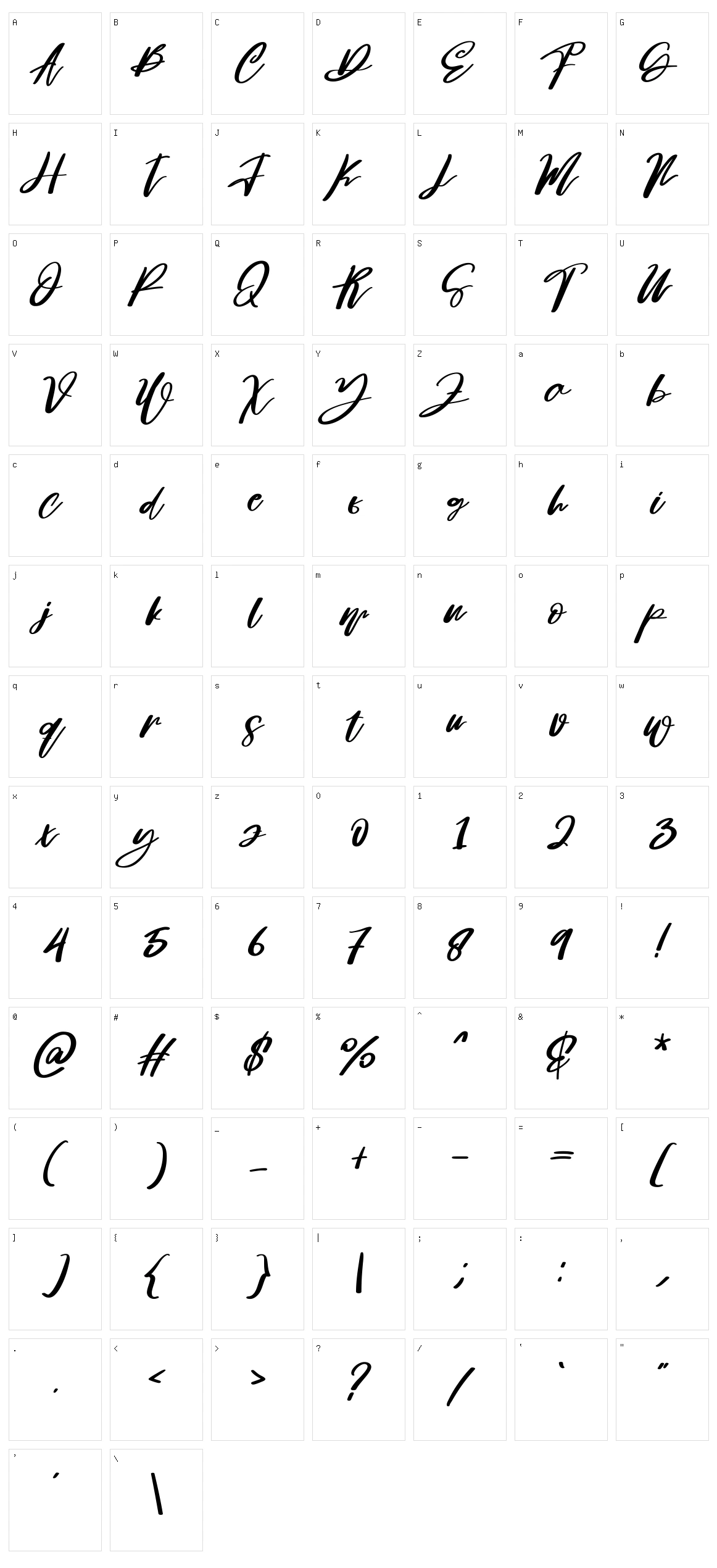 Pennature Character Set