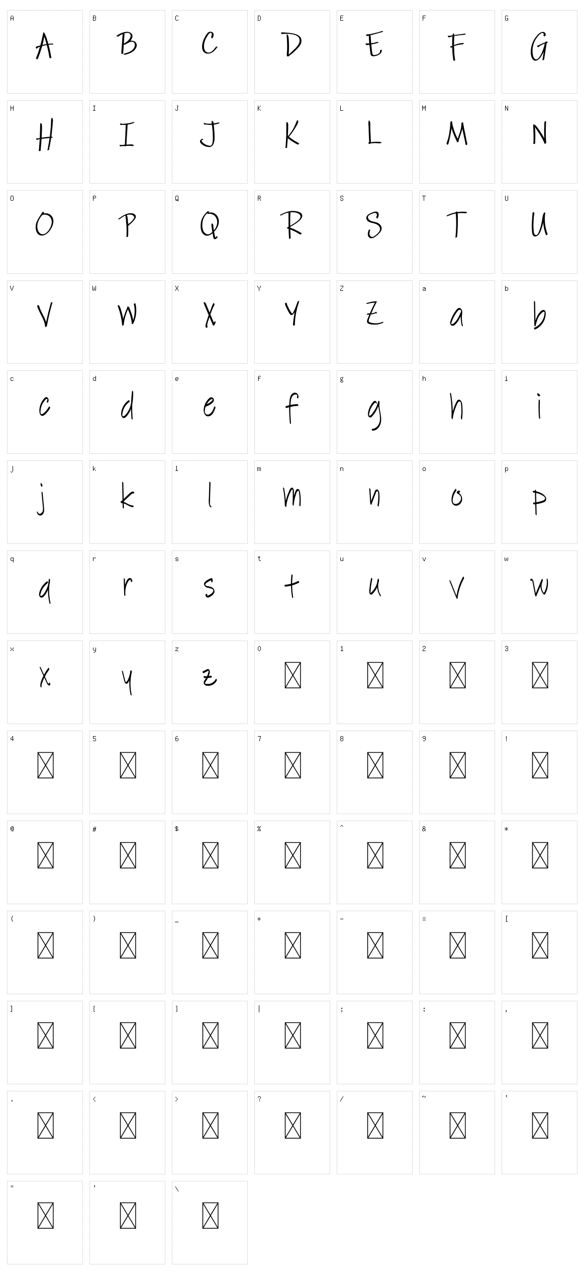 Pestra Character Set