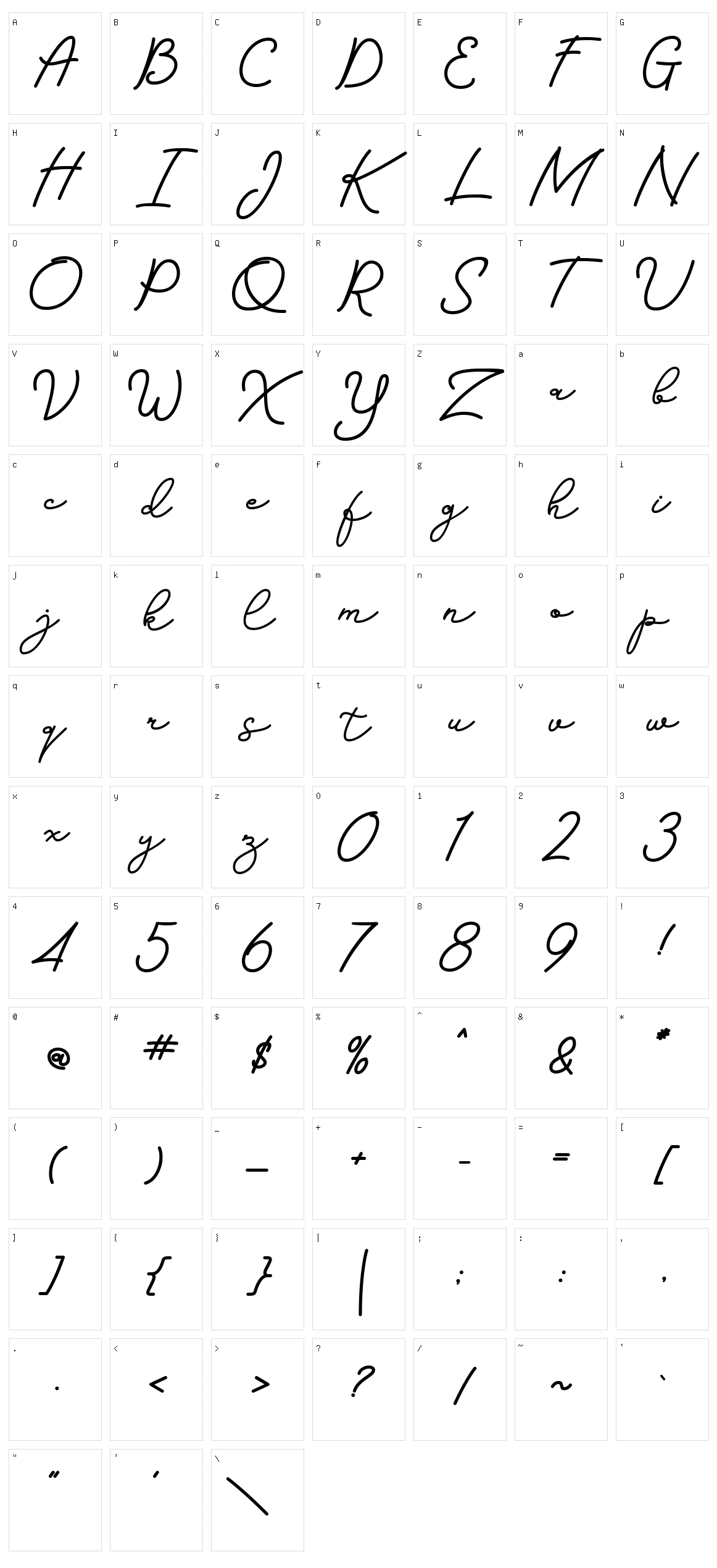 Petrichor Character Set